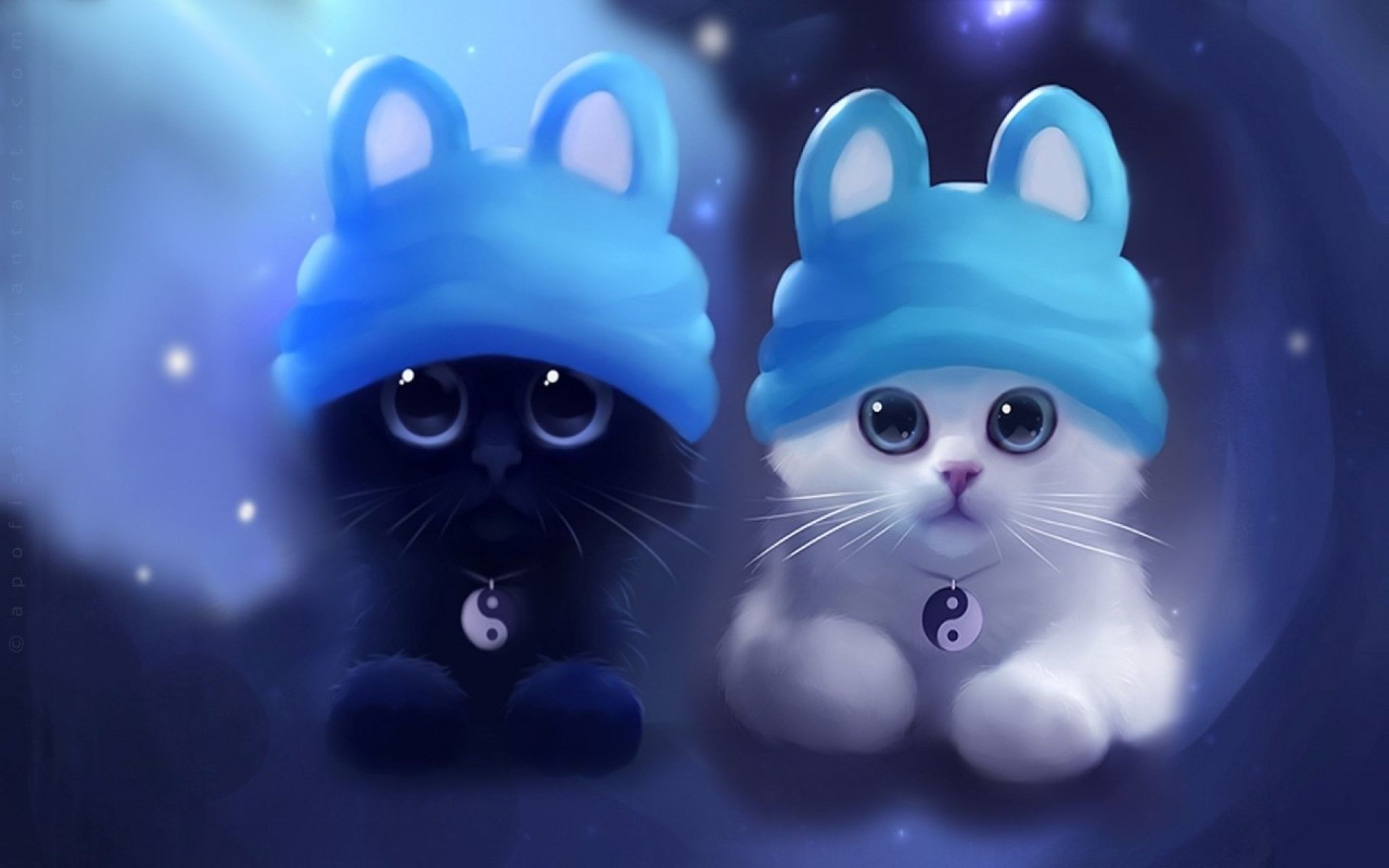Gattini 3D nero e bianco, 2048x1280 Hi-Res, Desktop