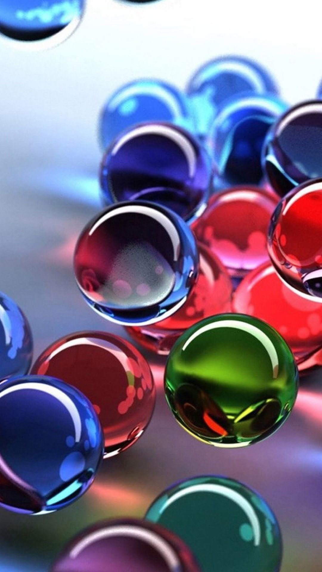 Sfere di vetro colorate 3D, 1080x1920 Full HD Verticale, Smartphone