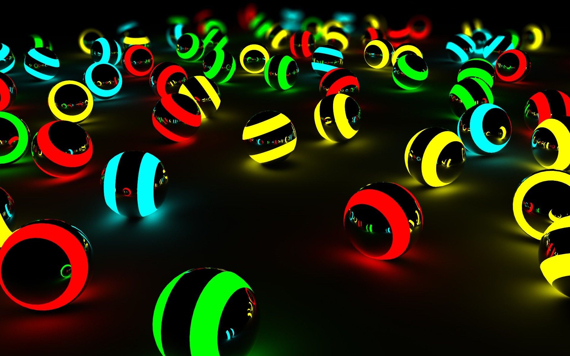 Sfere 3D luminose colorate, 1920x1200 Full HD+, PC