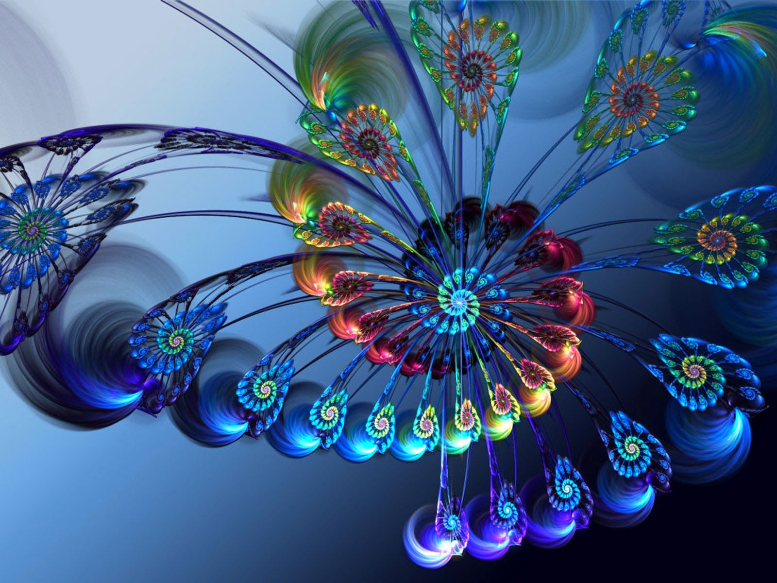 Spirale frattale 3D colorata, 1600x1200 900p, HP Laptop