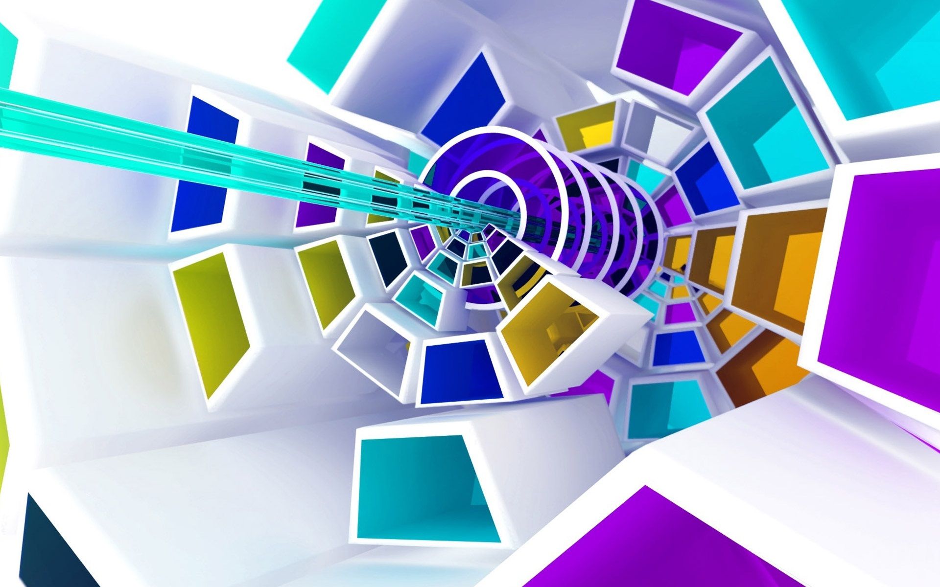 Tunnel geometrico astratto colorato, 1920x1200 WUXGA, PC