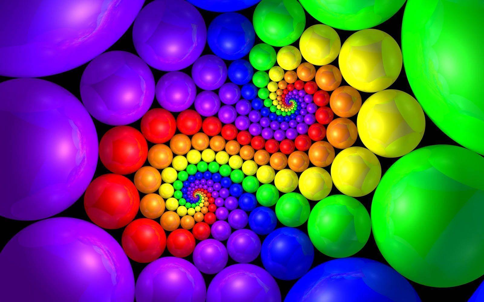 Sfere 3D colorate a spirale, 1600x1000 HD, Laptop