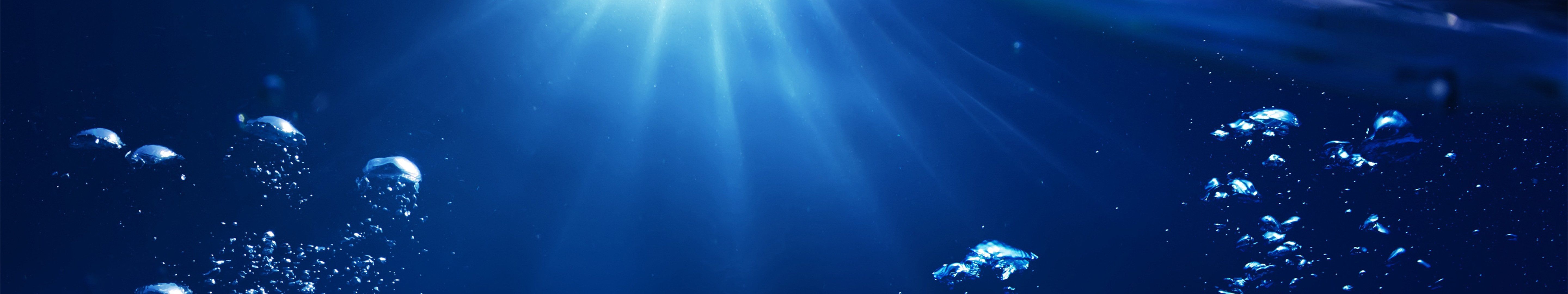 Bolle subacquee luce blu, 5760x1080 Ultrawide, Dual Monitor