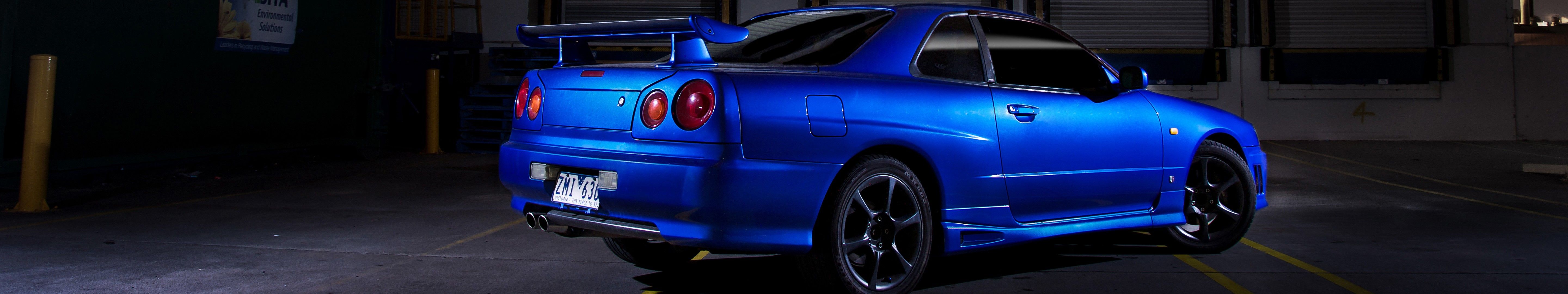 Nissan Skyline GT-R blu, 5760x1080 21:9, Ultrawide