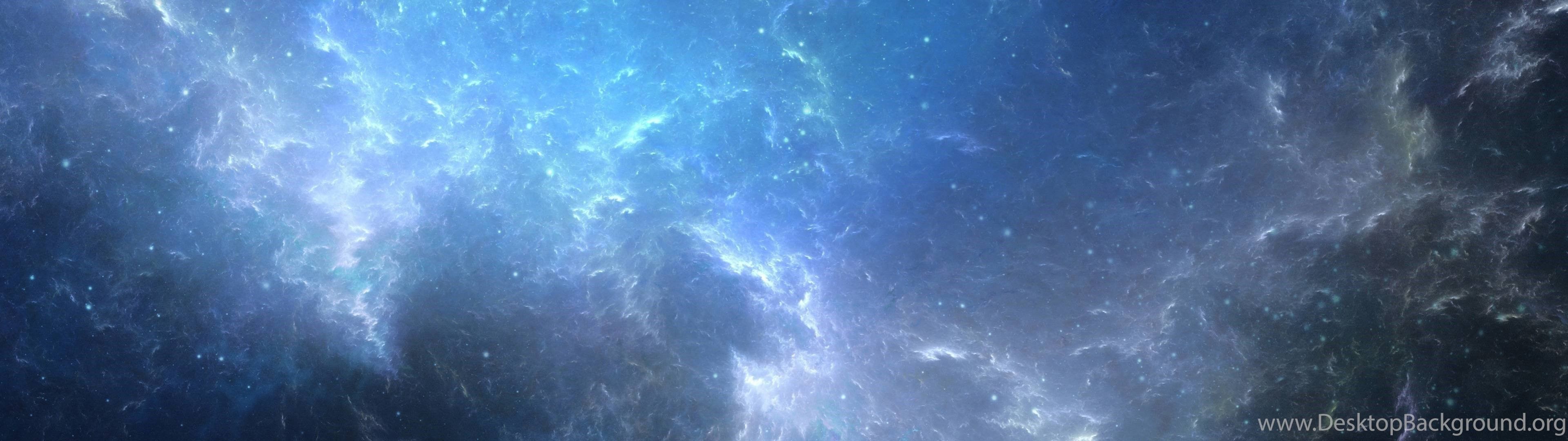 Nebulosa blu spaziale, 3840x1080 Ultrawide, Dual Monitor