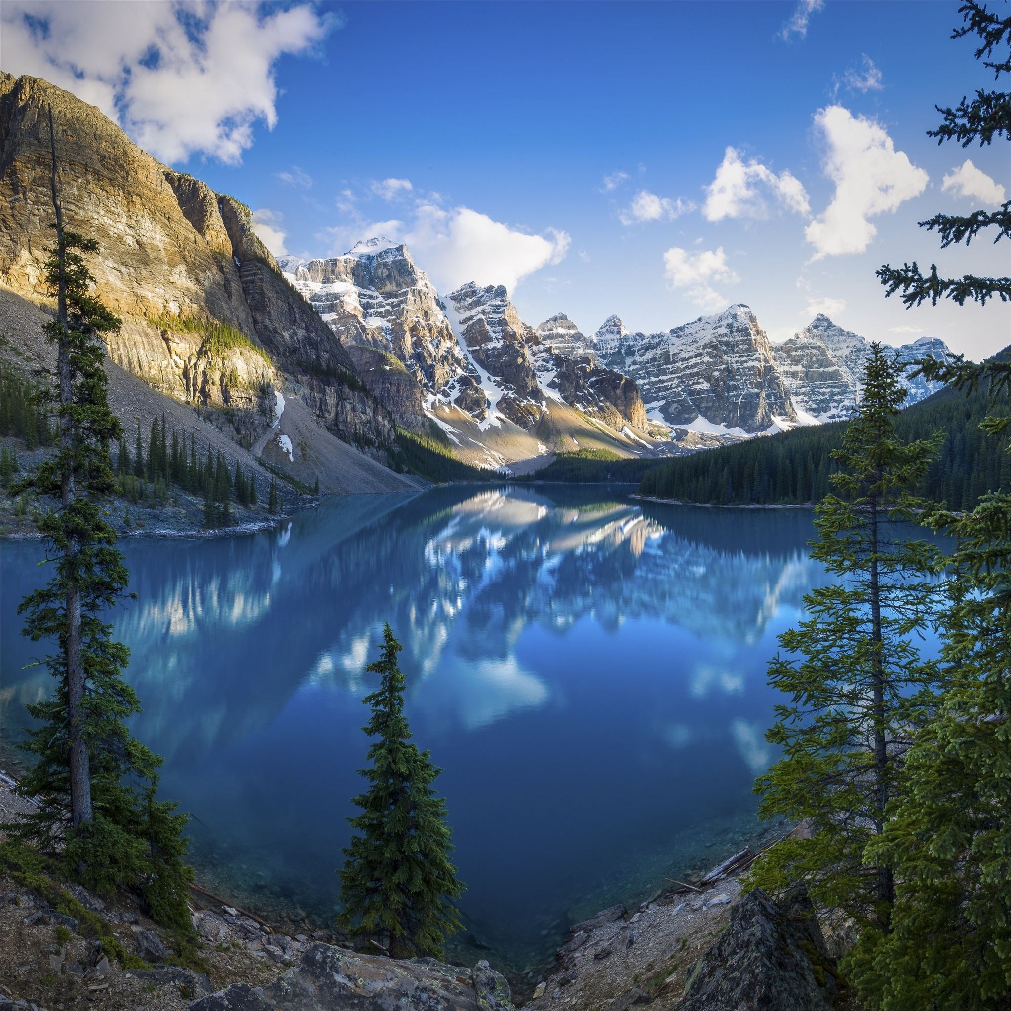 Lago Moraine montagne Canada, 2048x2048 alta risoluzione, Laptop