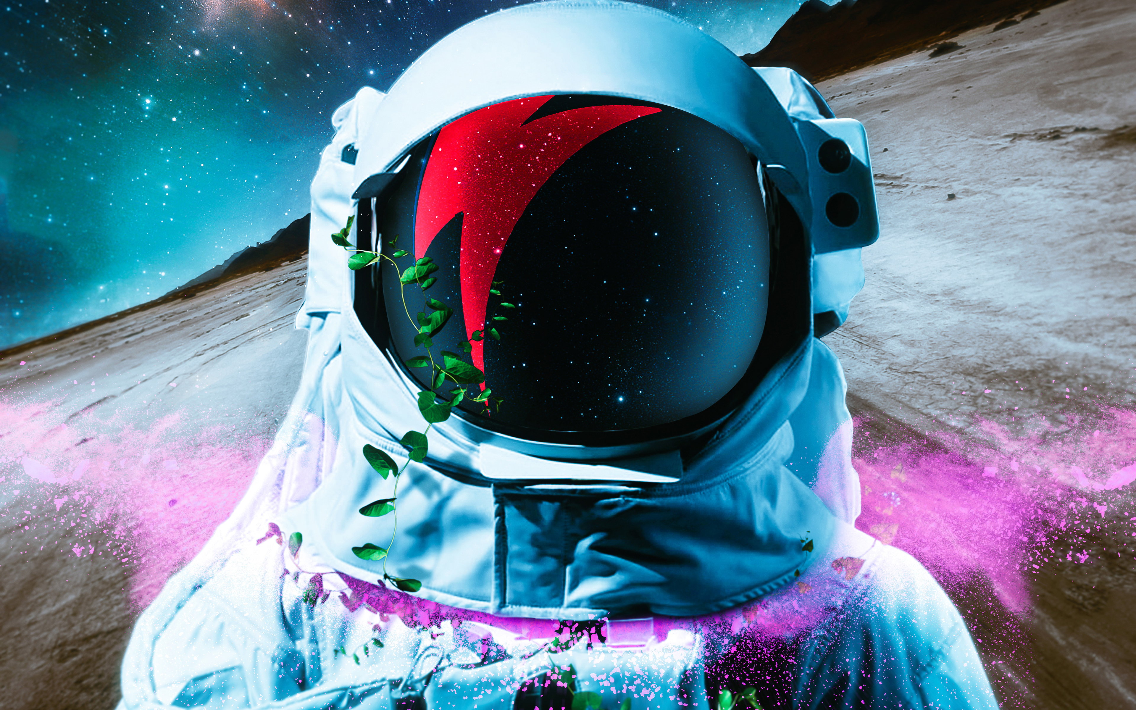 Astronauta con vernice colorata, 3840x2400 UHD, PC 4K
