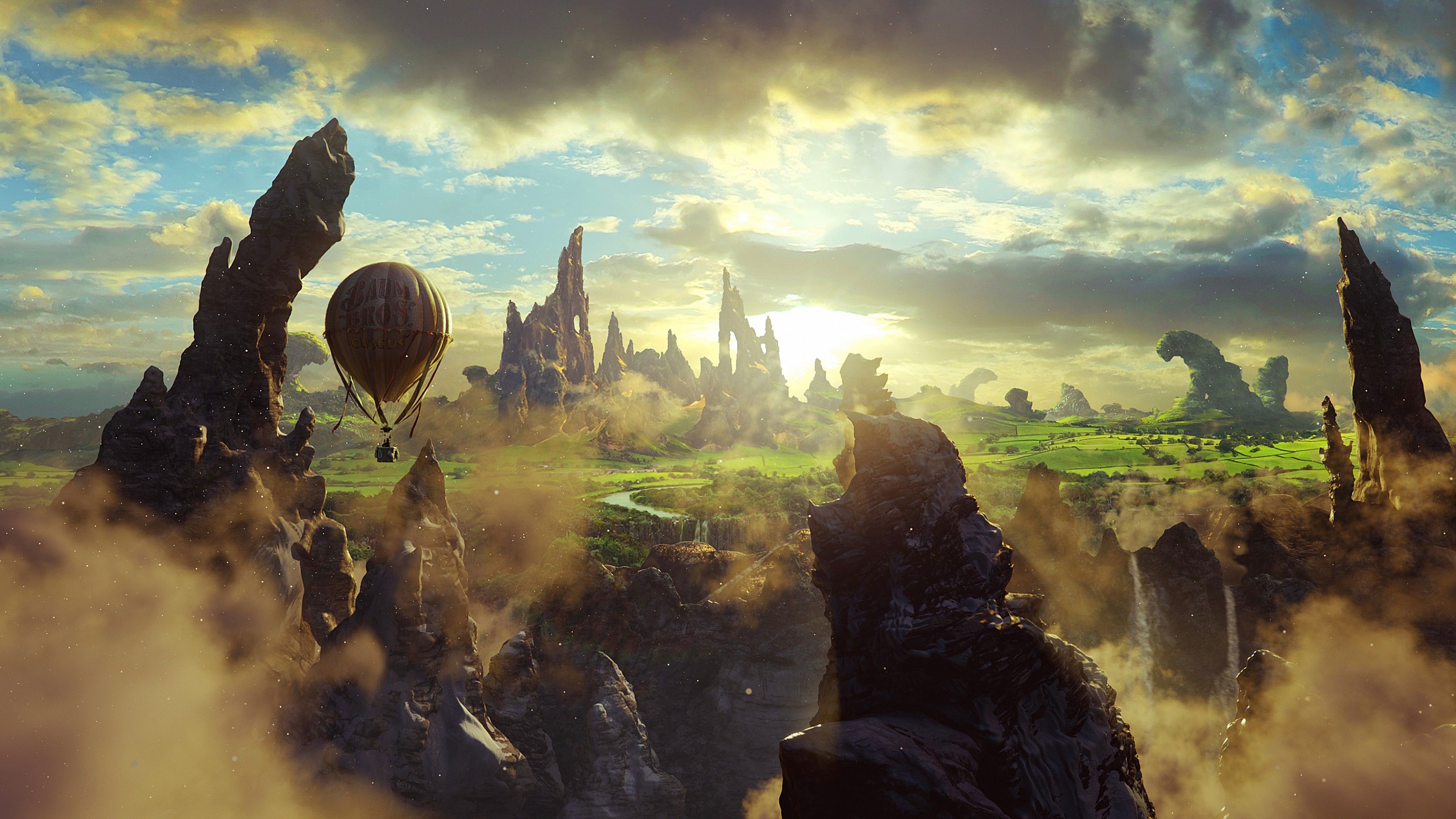 Oz mongolfiera paesaggio fantasy, 3840x2160 4K Ultra HD, Monitor 4K