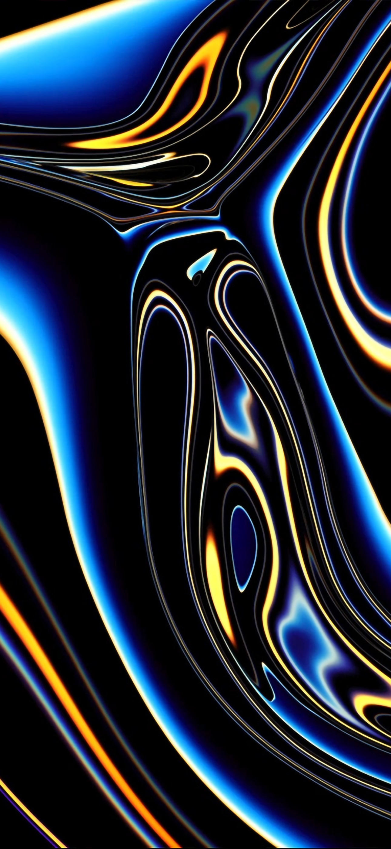 Astratto fluido blu nero, 1290x2796 Verticale, Mobile