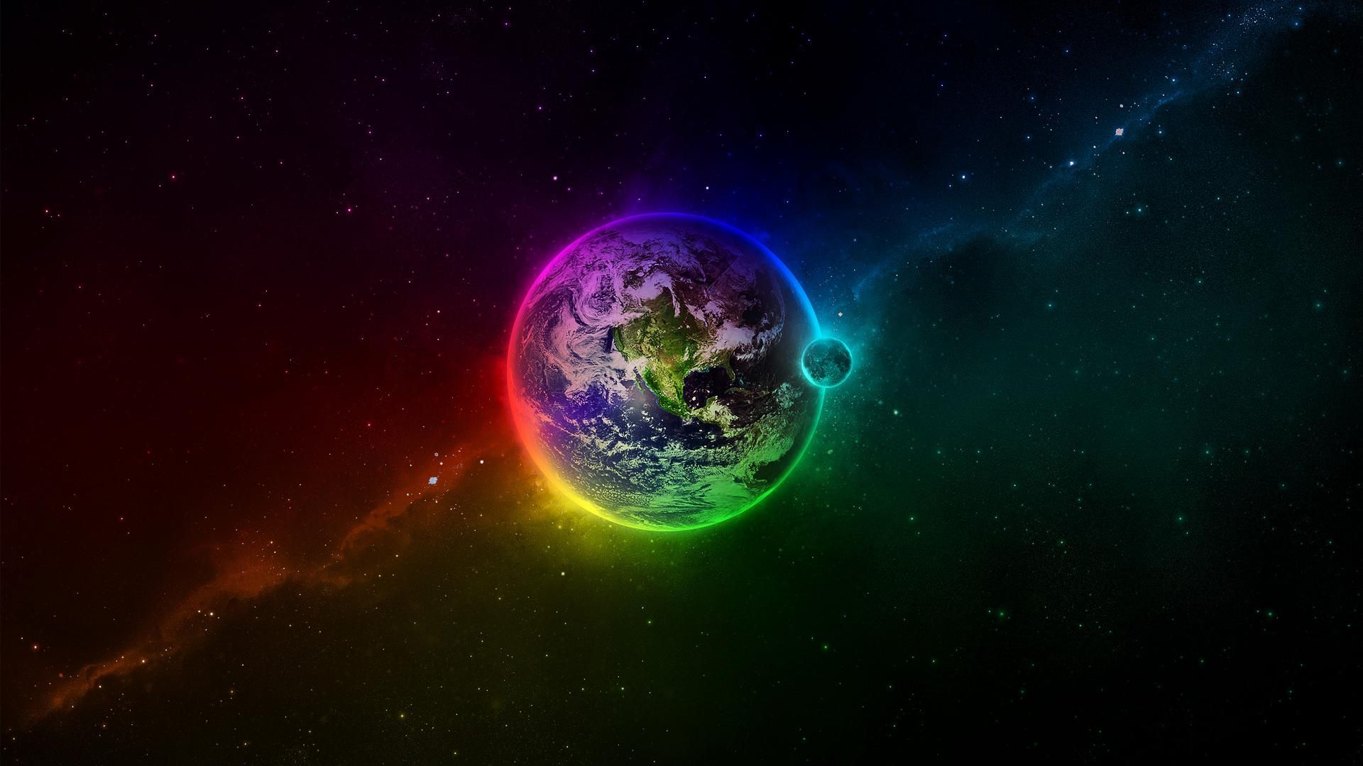 Pianeta Terra arcobaleno spazio, 1920x1080 1080p, PC Desktop
