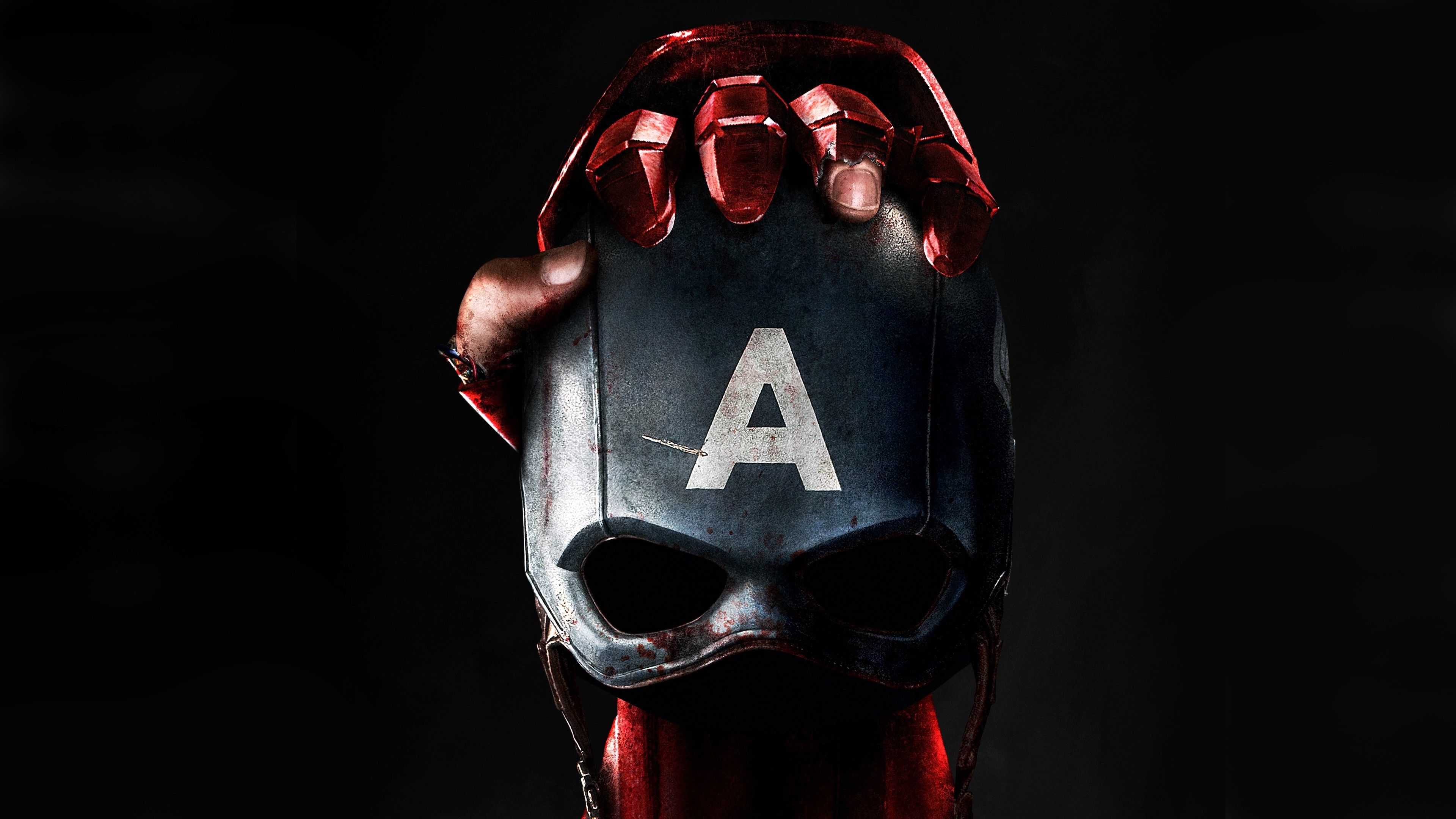 Captain America maschera insanguinata, Marvel, 3840x2160 4K Ultra HD, Monitor 4K