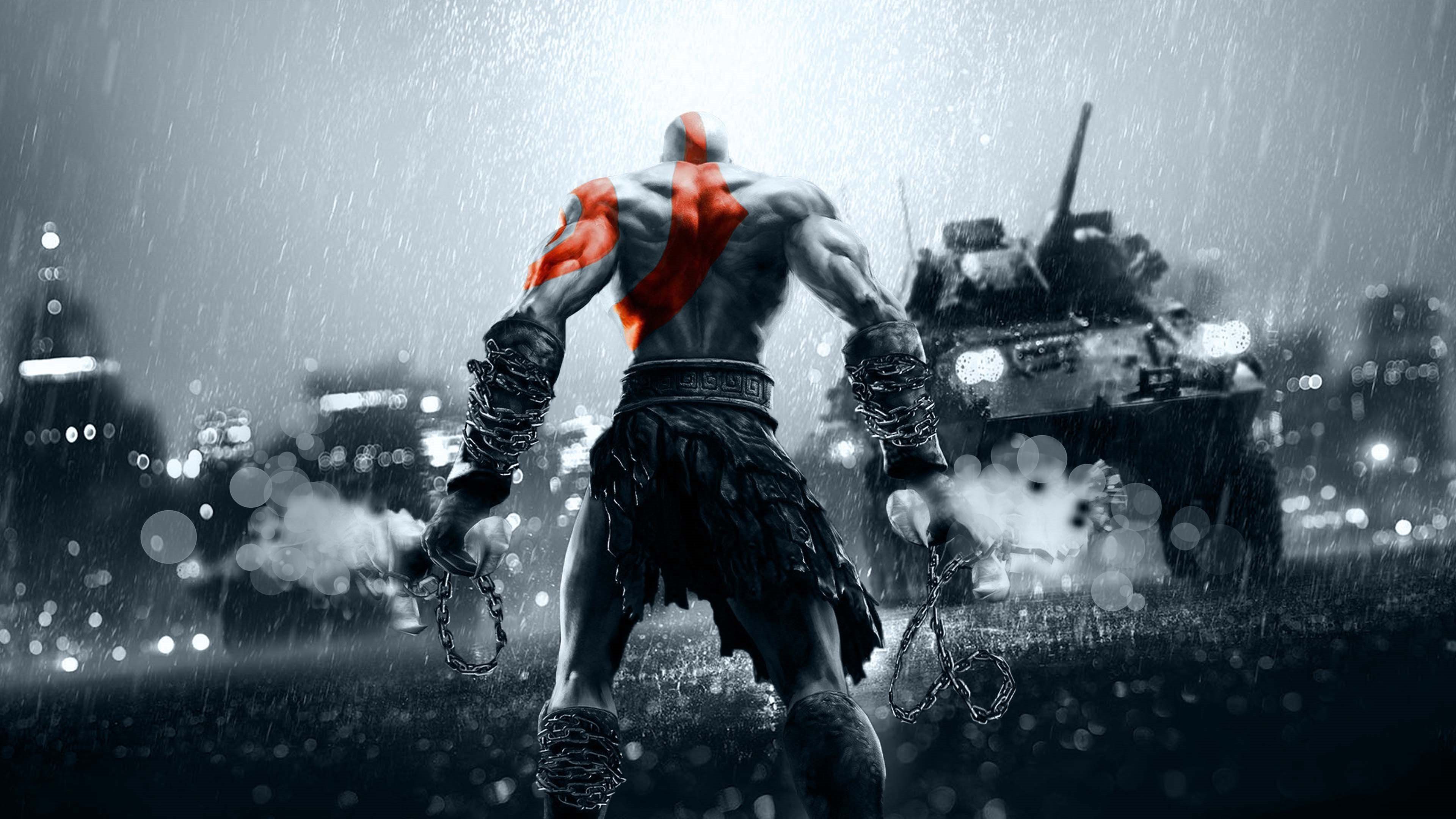 Kratos God of War città, azione, 3840x2160 Ultra HD, 4K TV