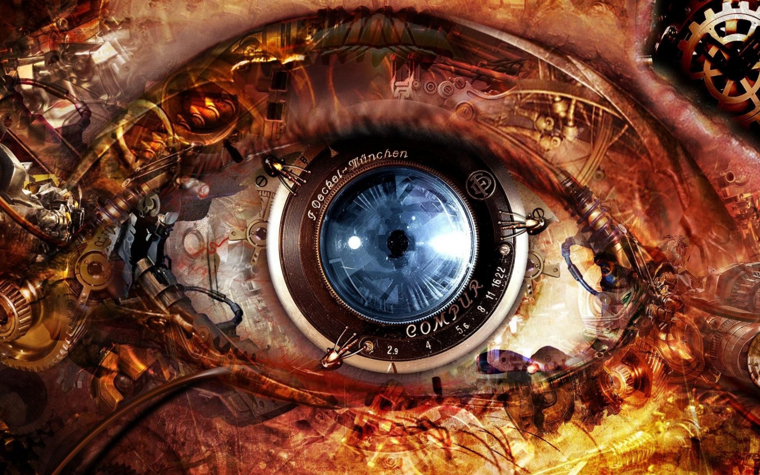 Occhio meccanico steampunk fantascienza, 2560x1600 2K+, Desktop