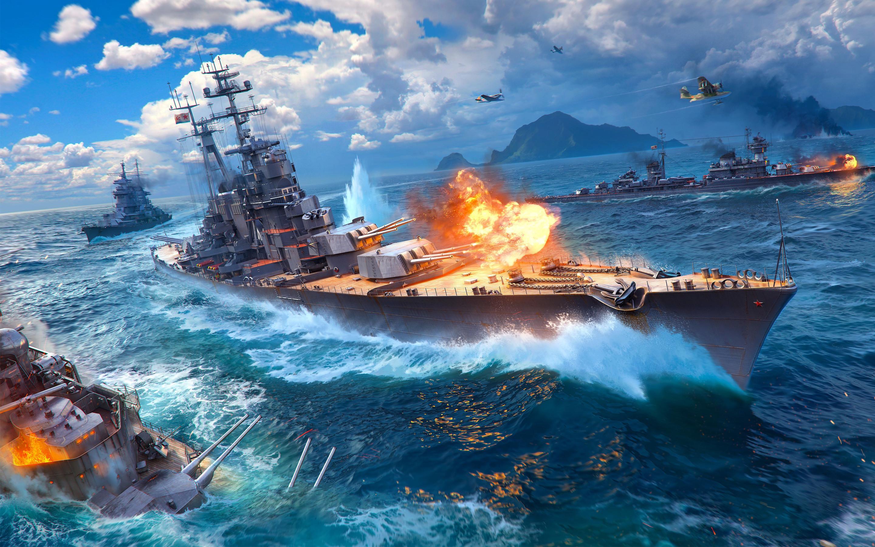 Nave da guerra in battaglia navale, 2880x1800 WQXGA, MacBook Pro