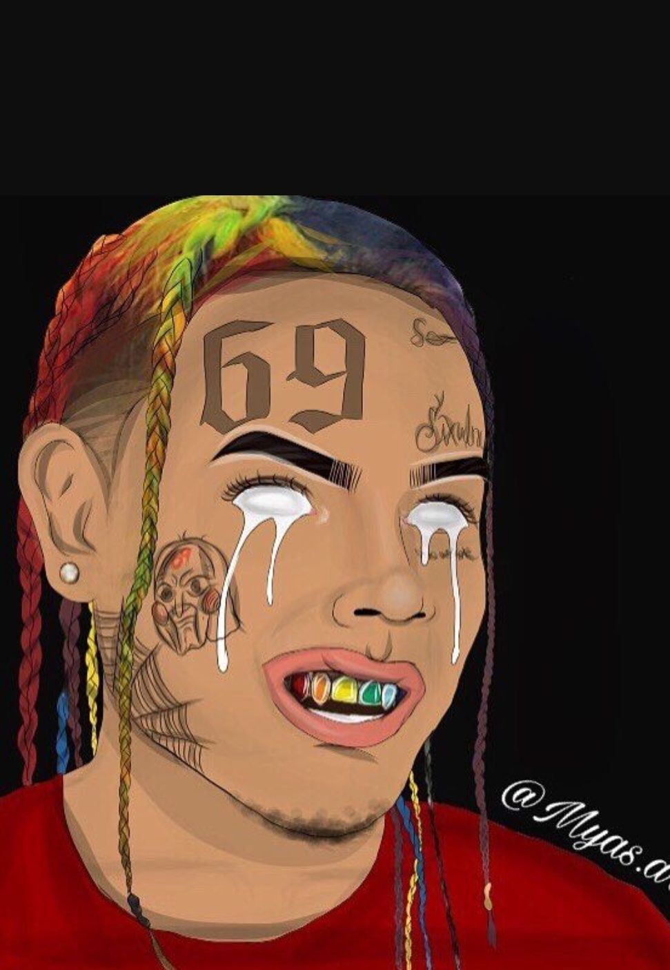 6ix9ine cartoon sfondo viola, 2560x1440 1440p, Desktop