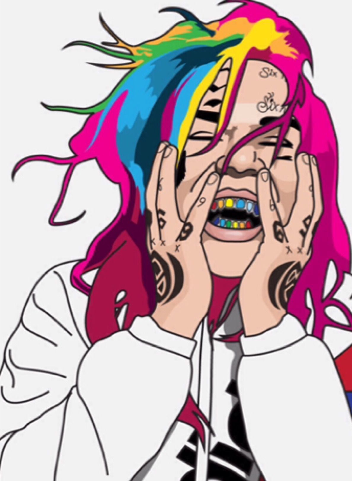 6ix9ine Cartoon, 1024x768 HD, PC Desktop