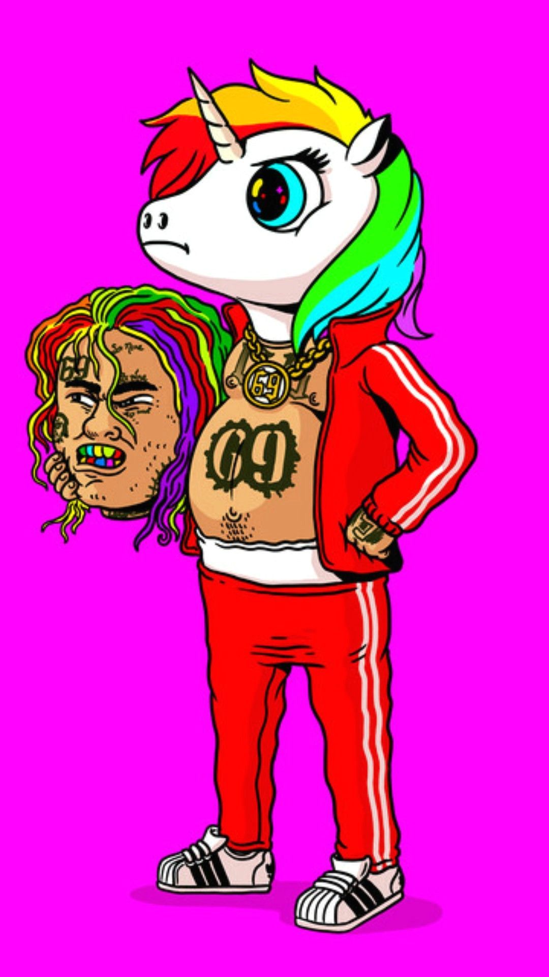 6ix9ine cartoon testa in fiamme, 980x980 HD, PC