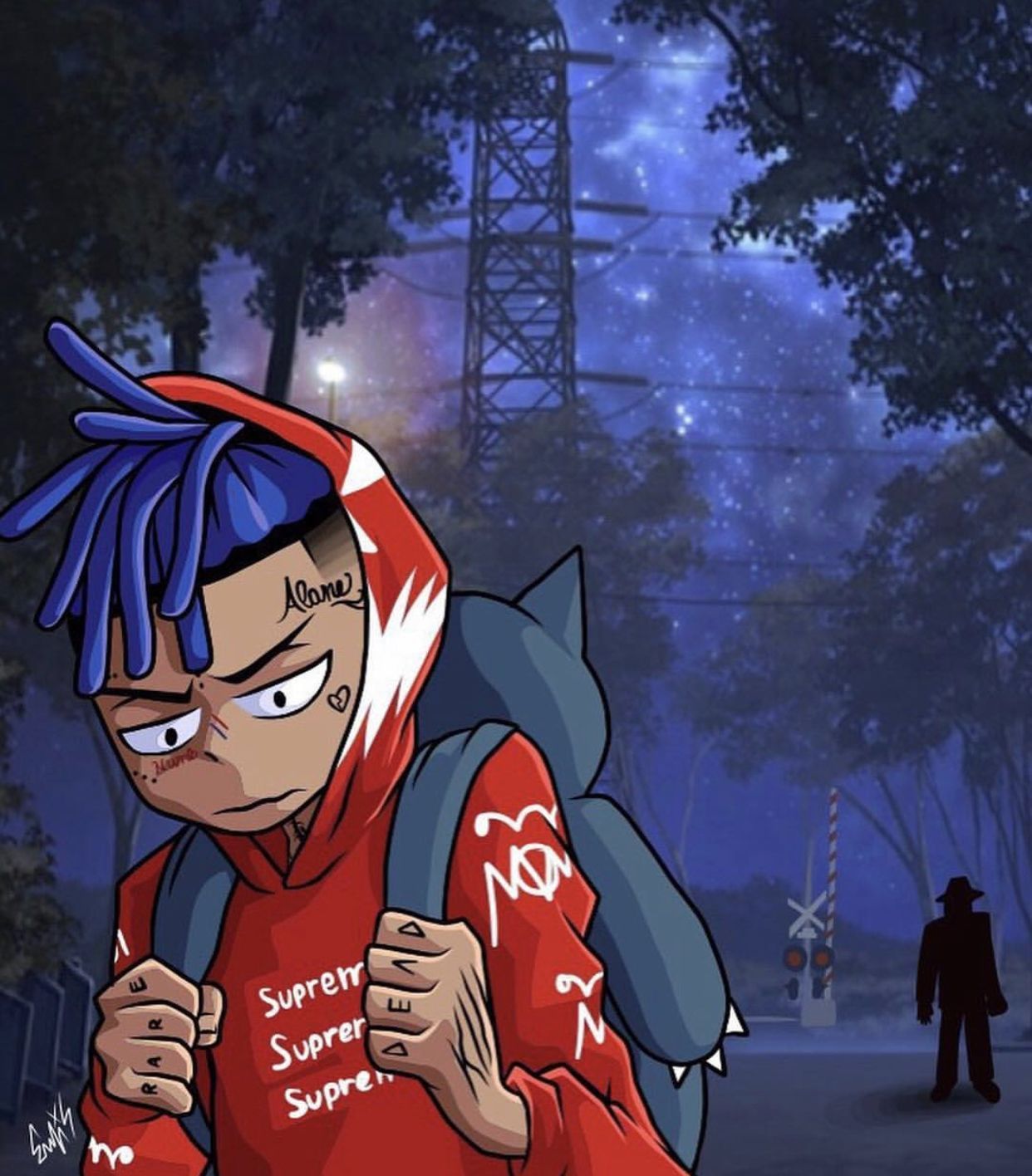 6ix9ine cartoon stile anime, 1242x1416 Verticale, Android