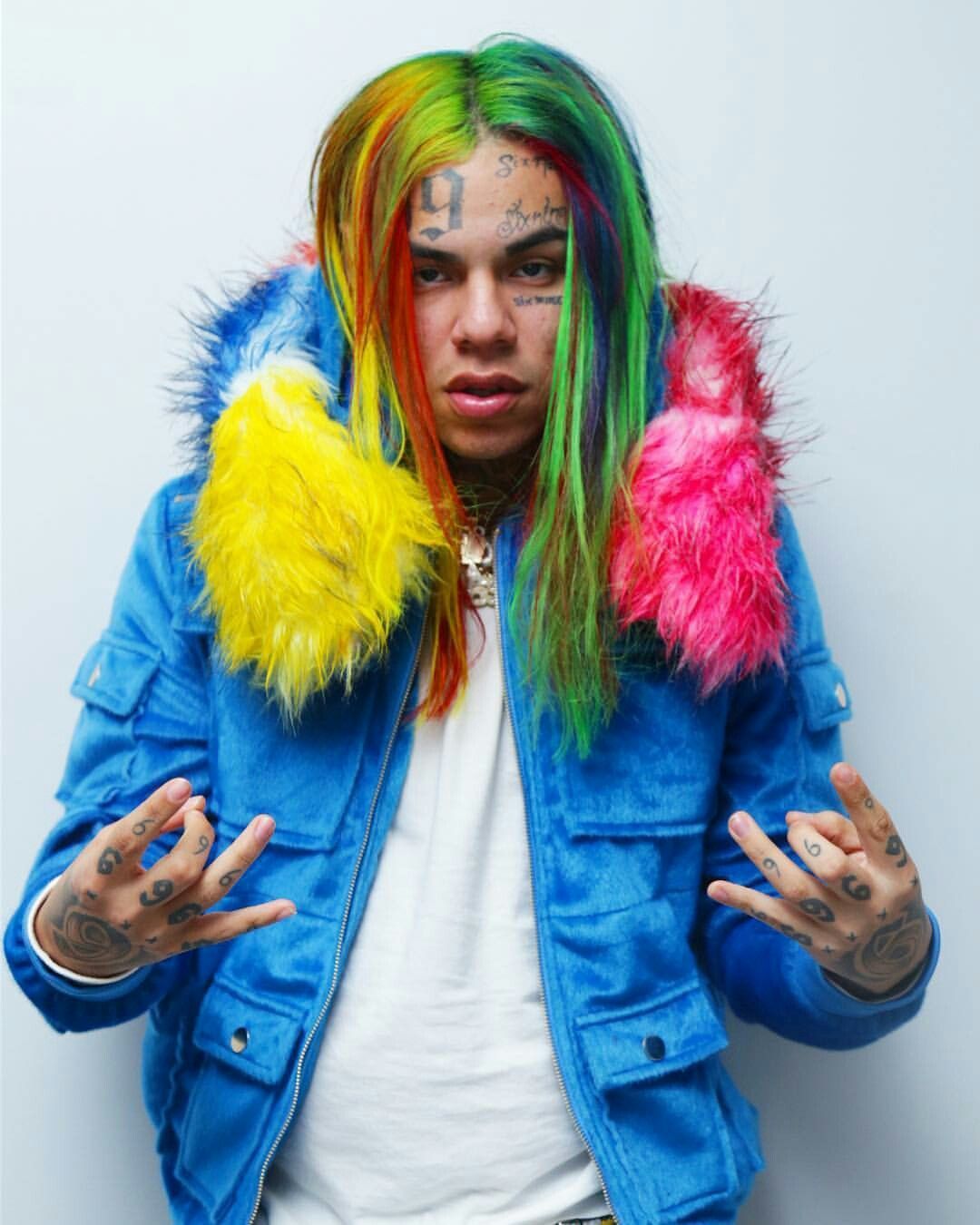 6ix9ine capelli arcobaleno colorati, 1080x1350 Full HD Verticale, Smartphone
