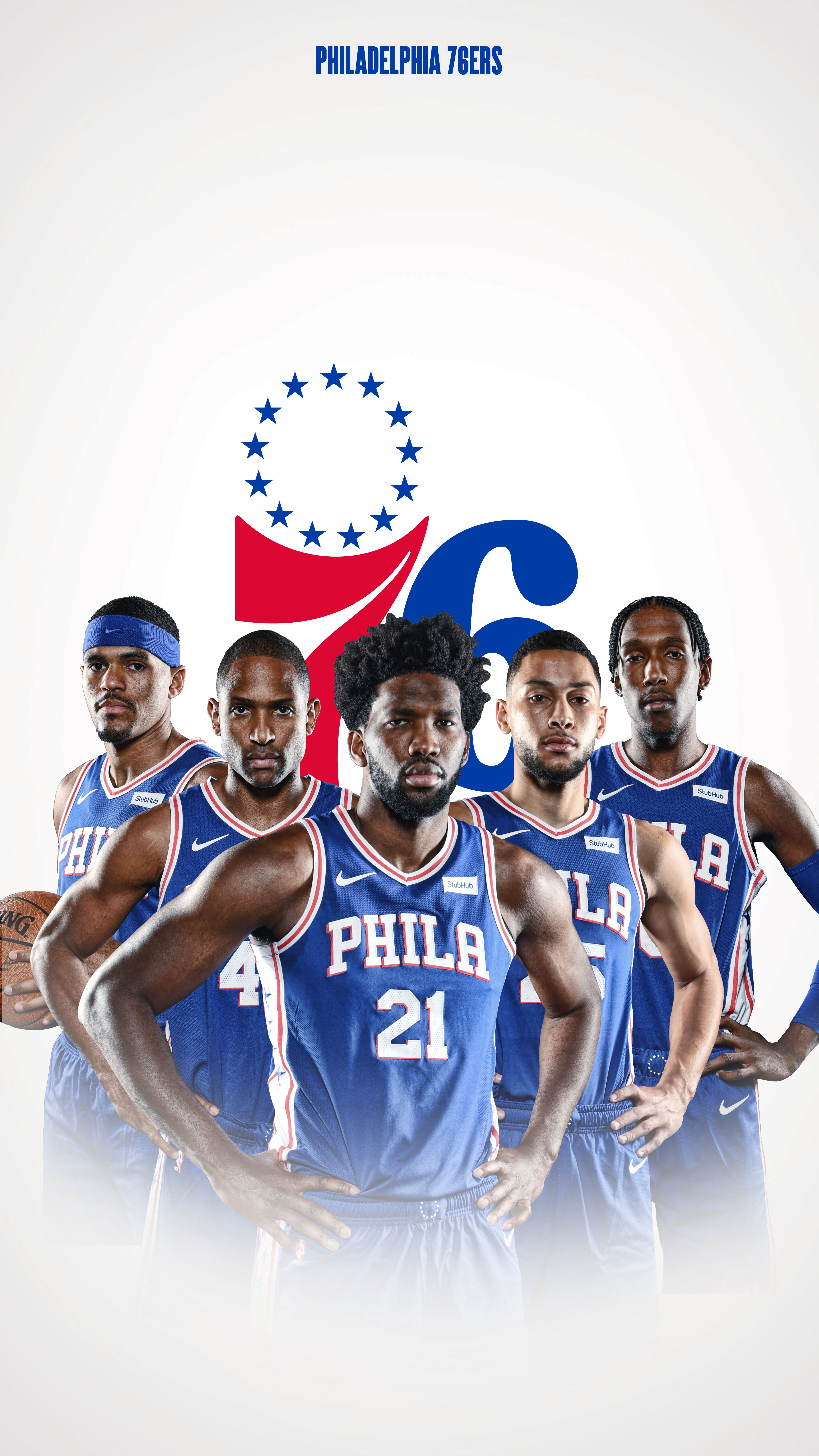 Giocatori Philadelphia 76ers logo, 4500x8000 Full HD Verticale, iPhone