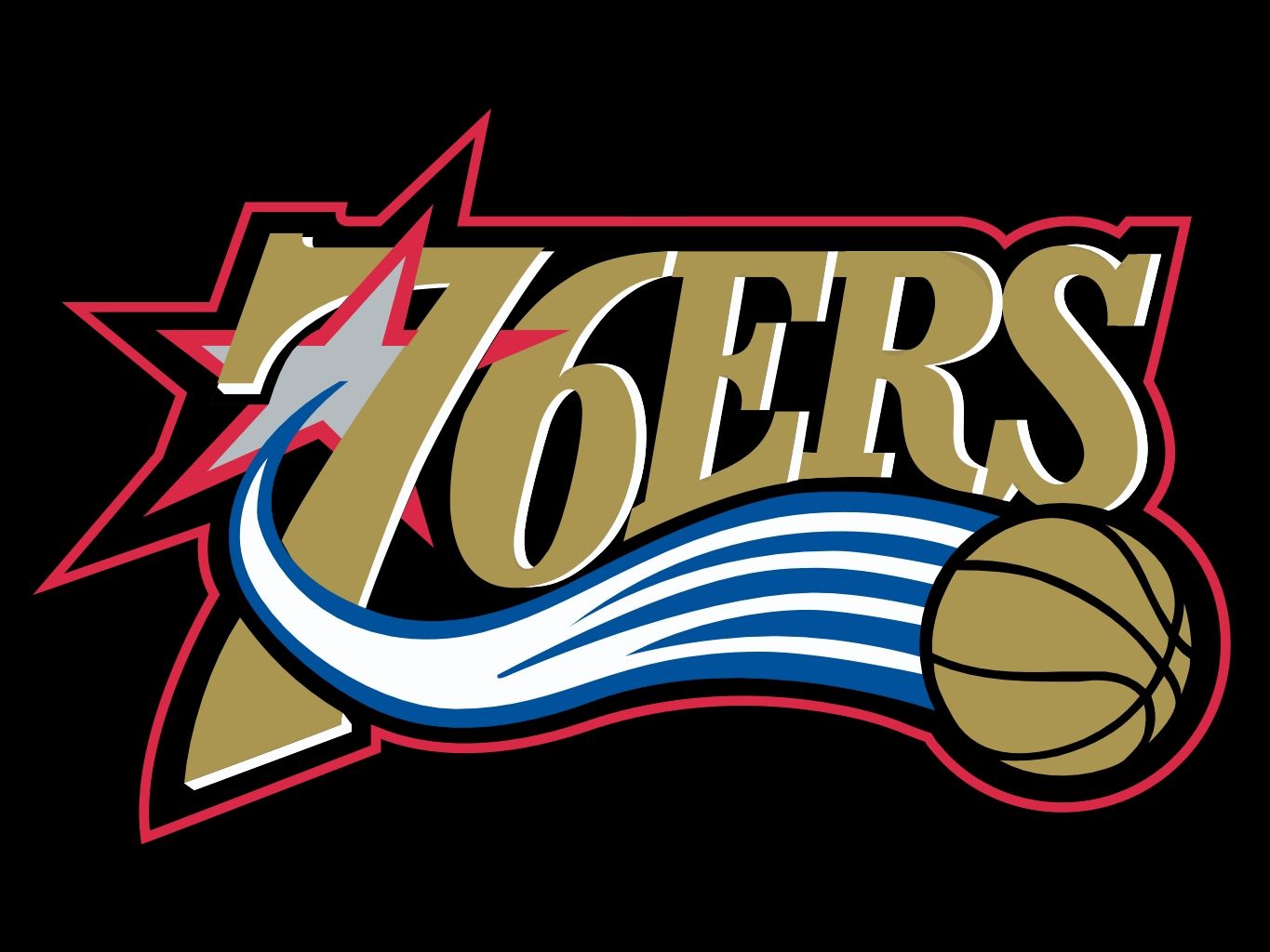 Logo Philadelphia 76ers basket, 1365x1024 HD, Desktop