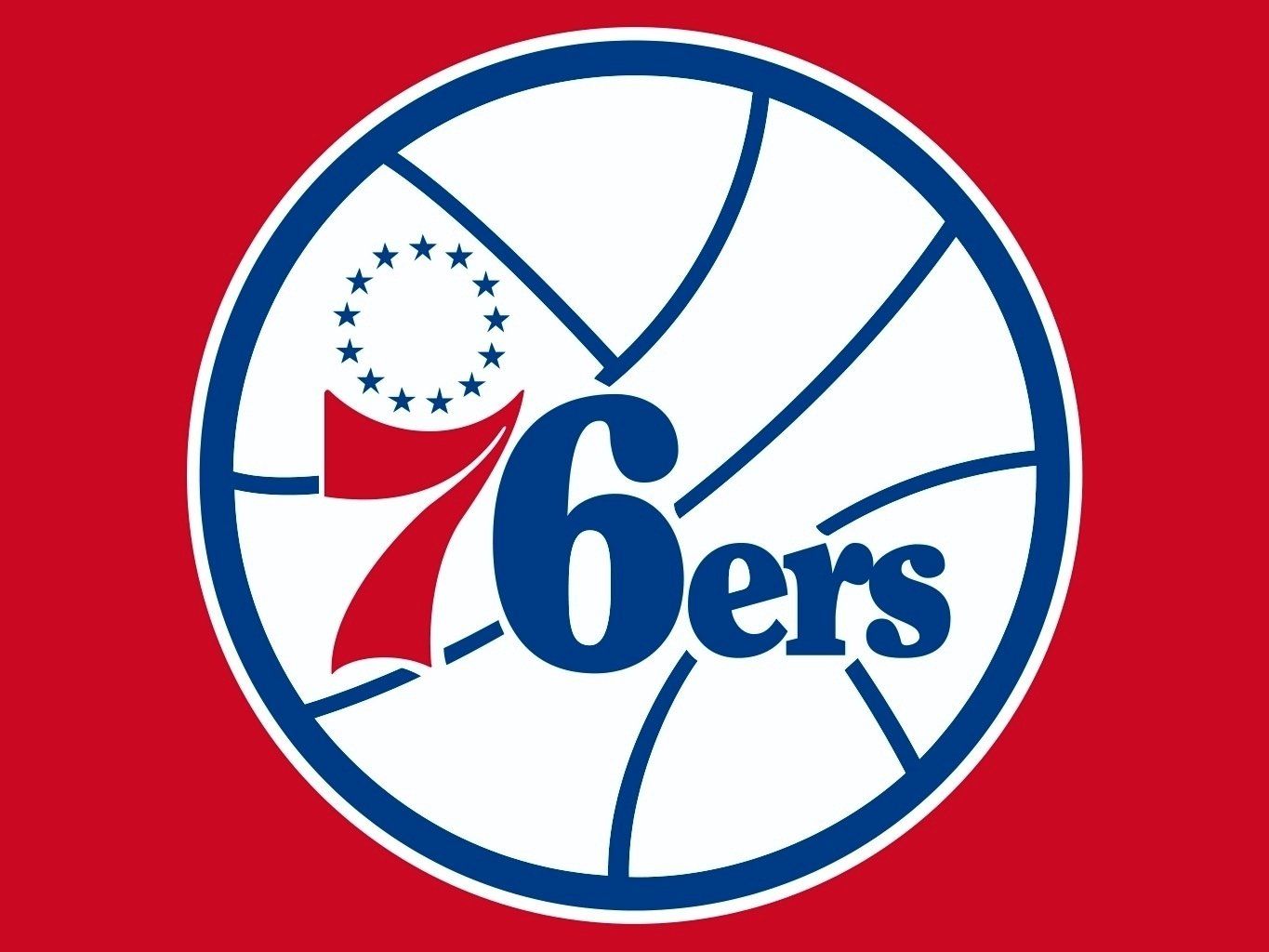 Logo Philadelphia 76ers rosso, 1365x1024 HD, Desktop