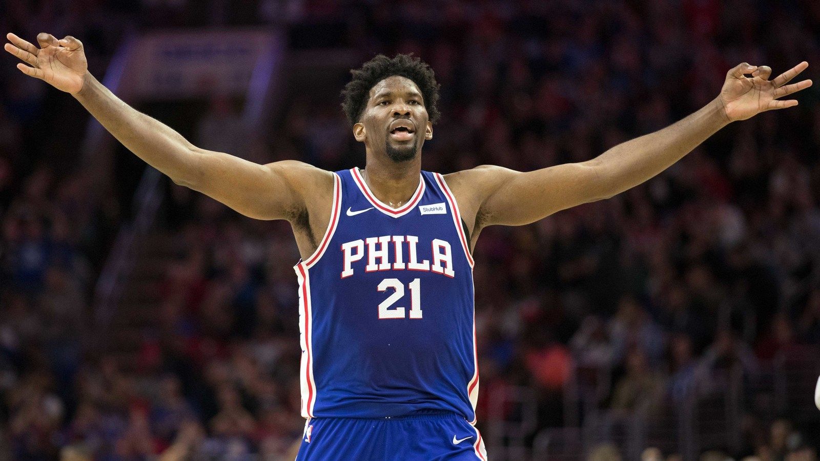 Joel Embiid maglia Philadelphia 76ers, 1600x900 900p, Laptop