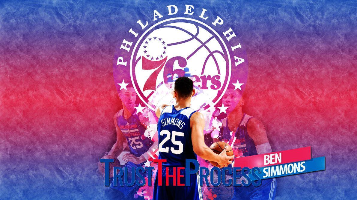 Ben Simmons 76ers logo, 1191x670 HD, PC