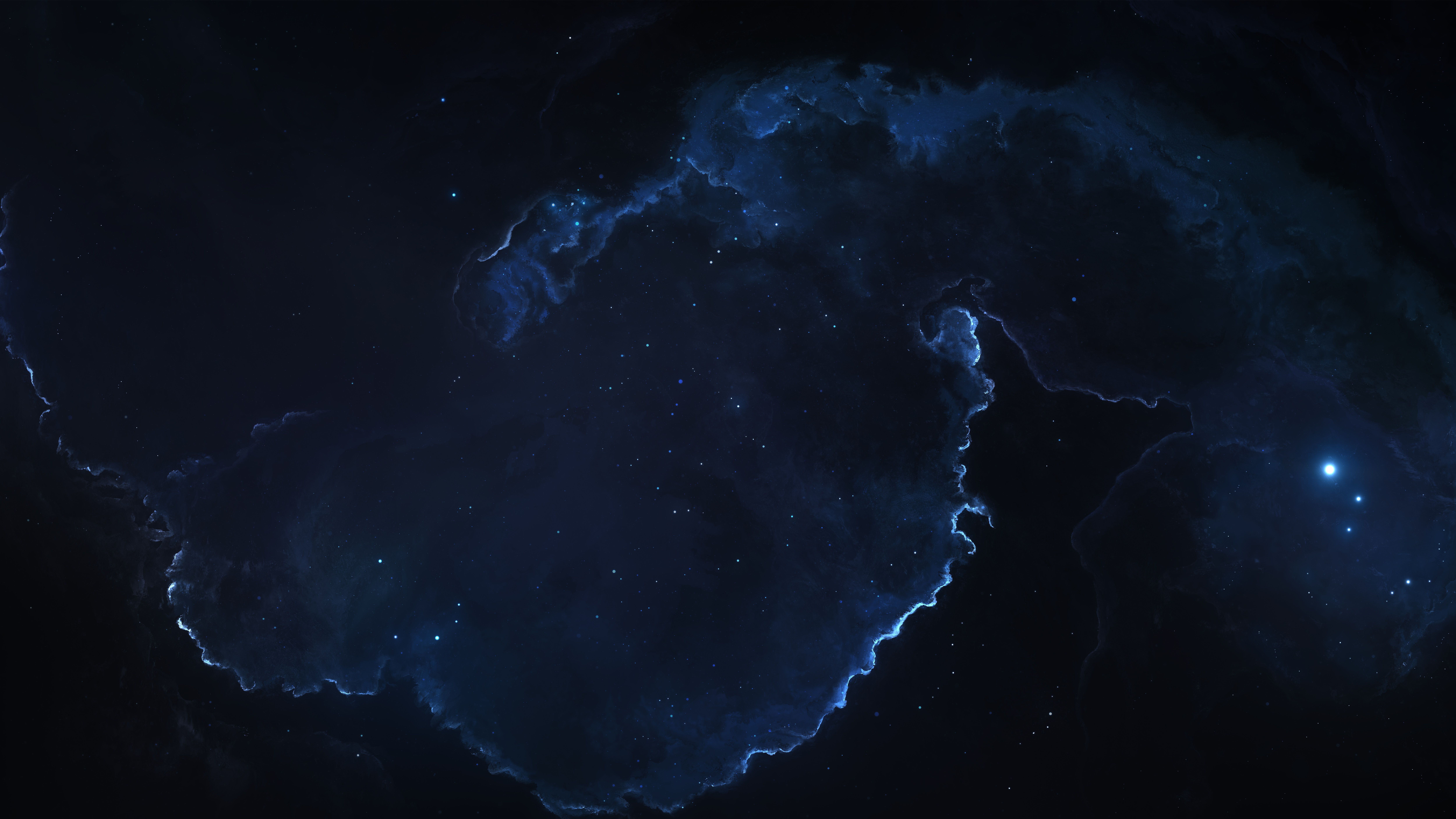 Nebulosa blu scuro spazio, 10000x5625 Ultra HD, PC