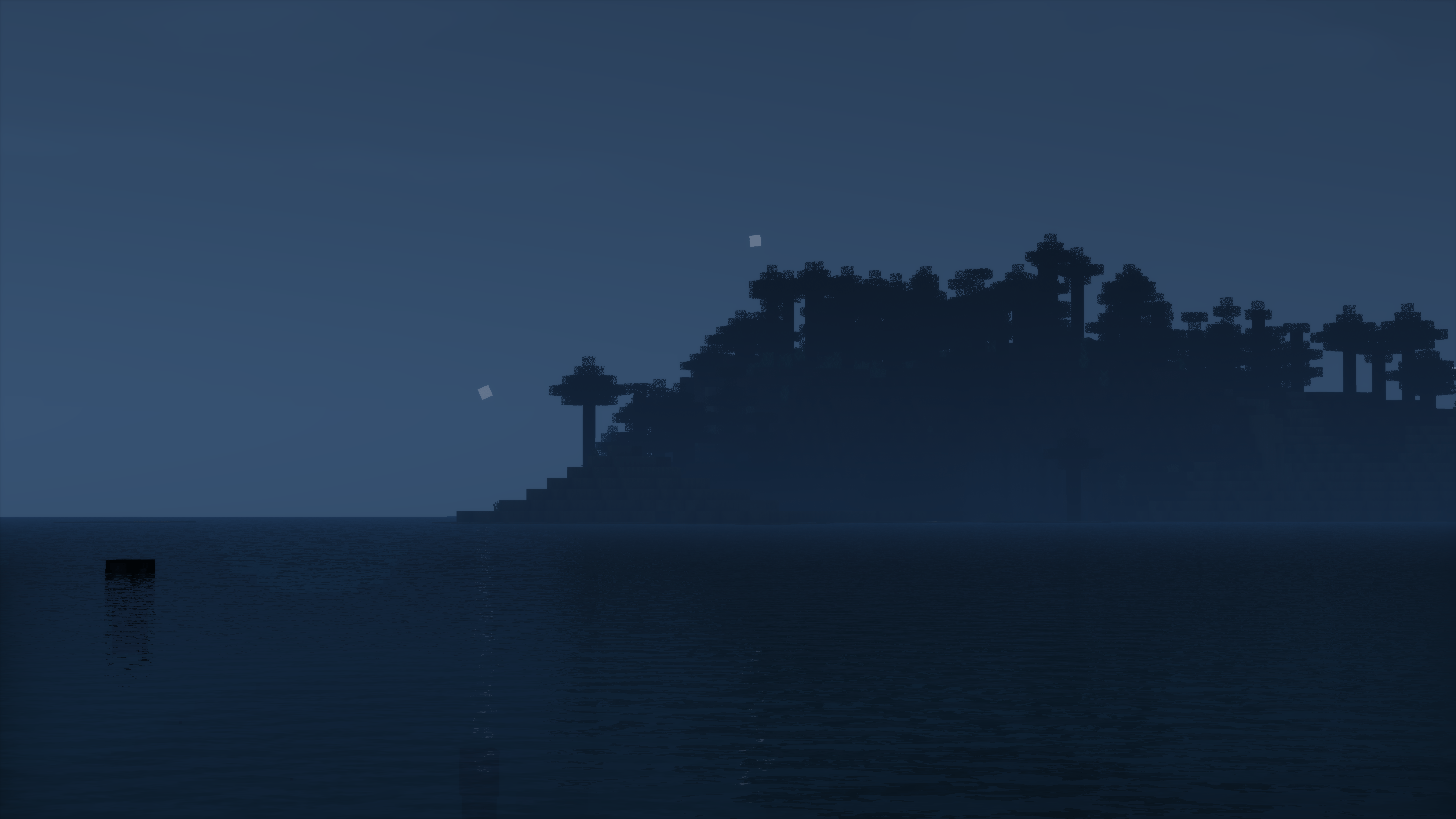 Minecraft isola notte blu, 7680x4320 Ultra HD, PC