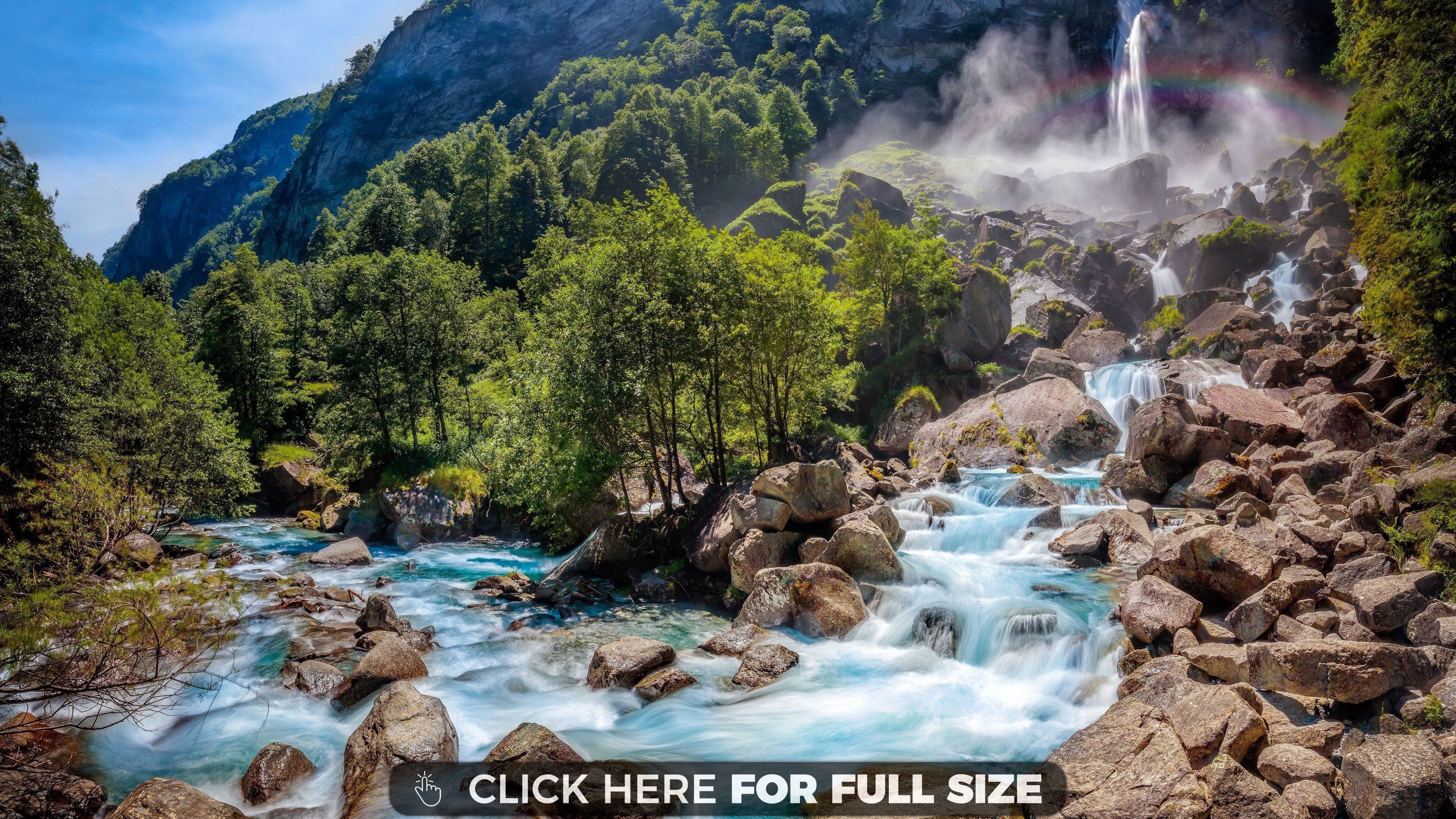 Cascata montagna fiume roccioso, 3840x2160 4K Ultra HD, Desktop
