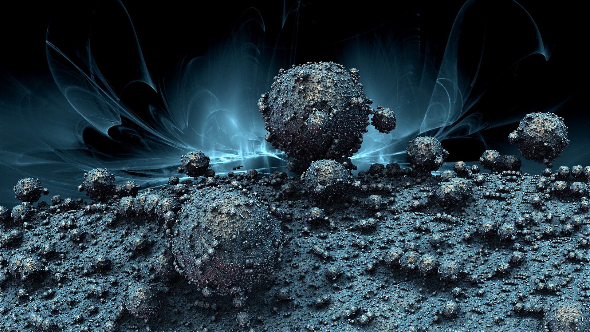 Sfere rocciose astratte spaziali, 1920x1080 1080p, Monitor Gaming