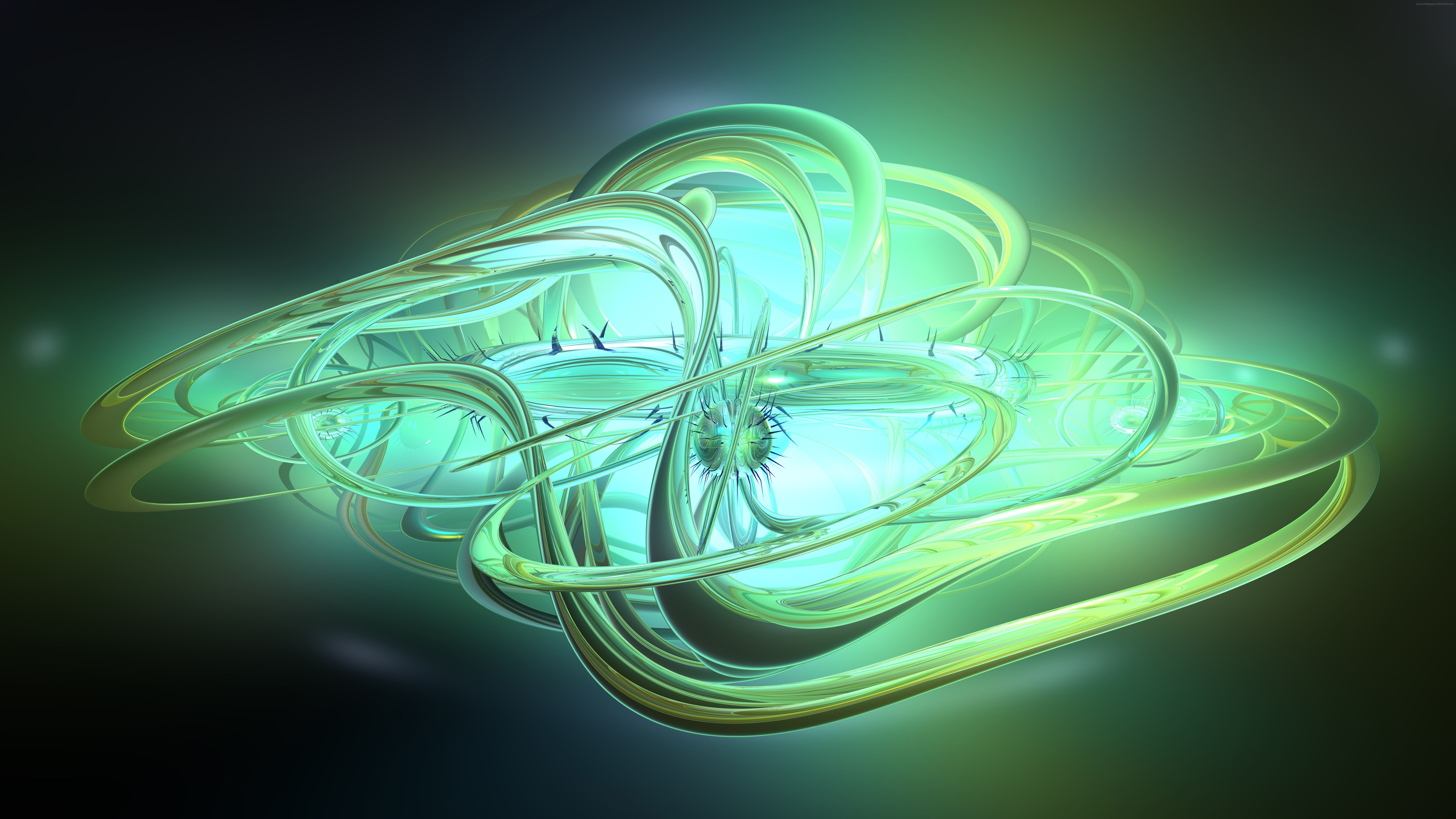 Forma astratta luminosa verde, 7680x4320 4K, Desktop 4K