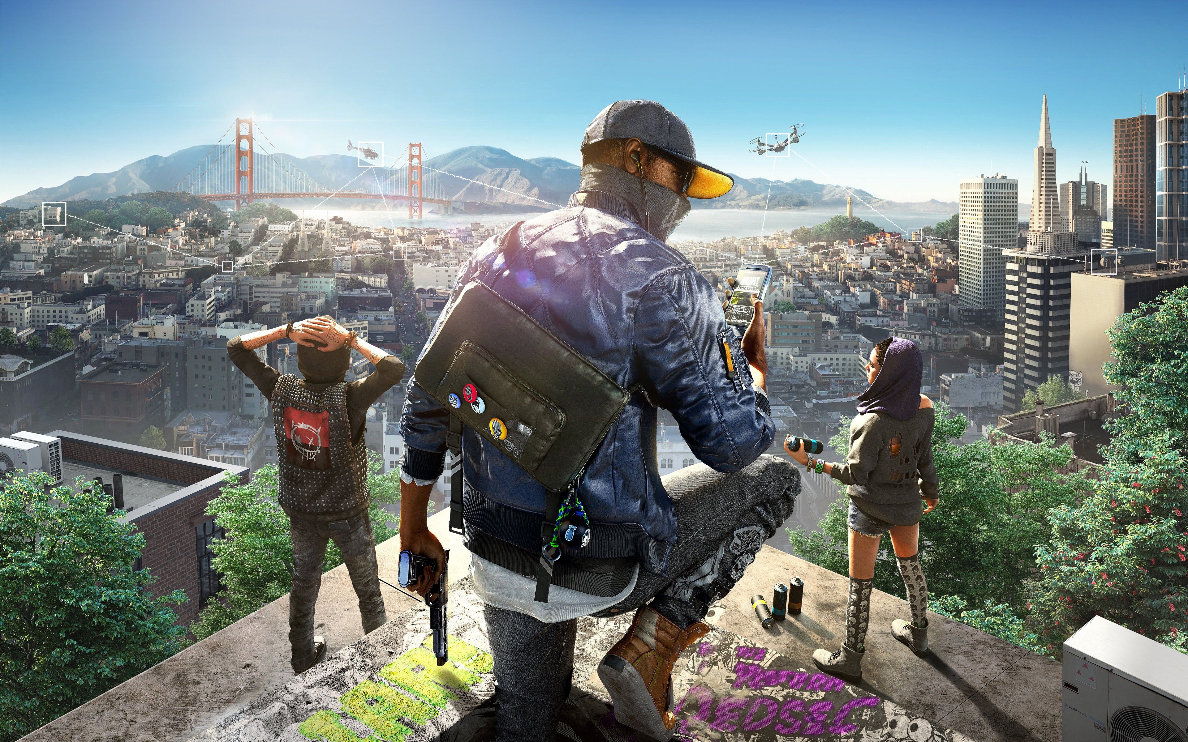 Watch Dogs 2 skyline San Francisco, 3840x2400 4K Ultra HD, Smart TV 4K