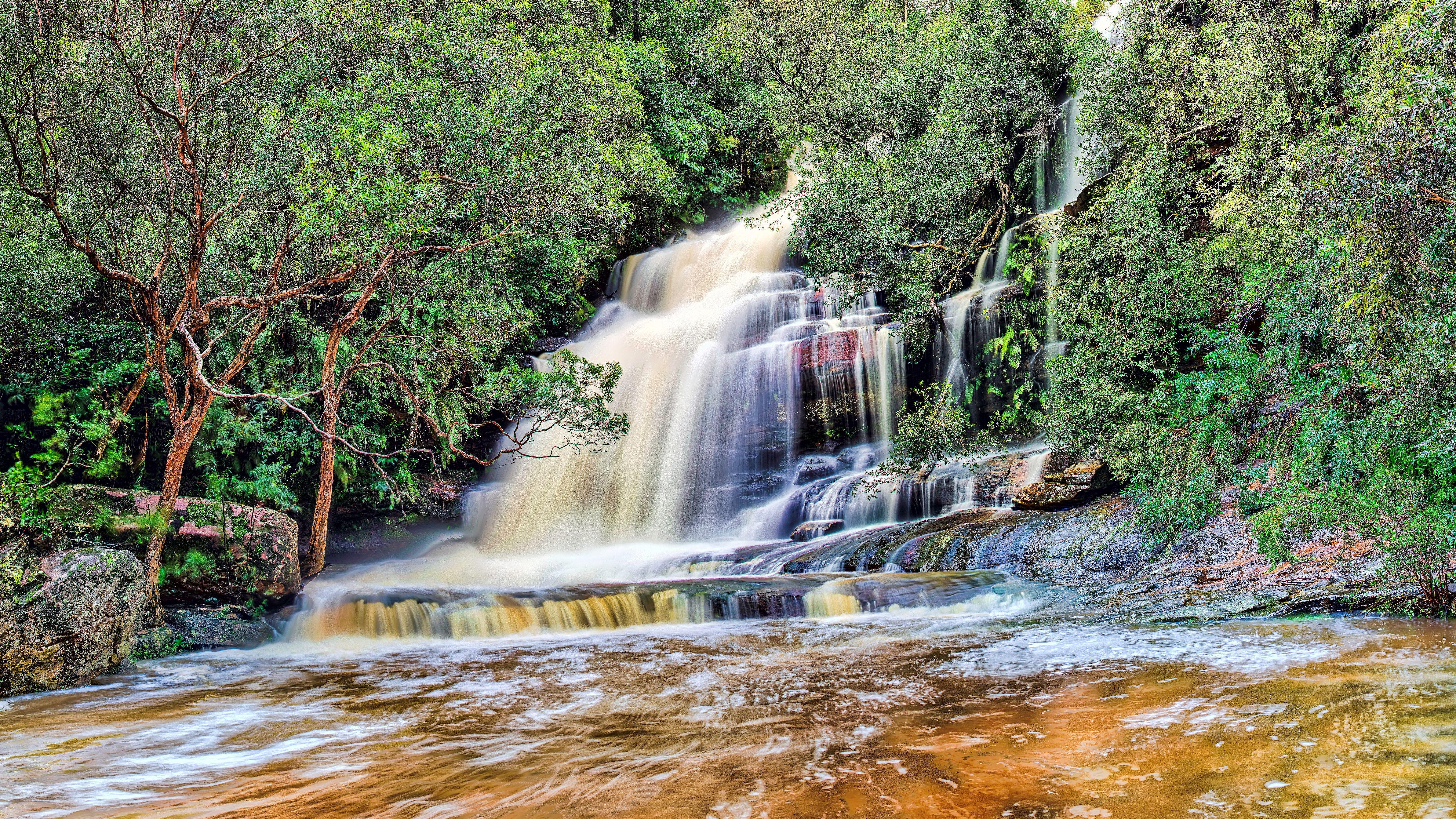Cascata nella foresta verde, 7680x4320 4K Ultra HD, Monitor 4K