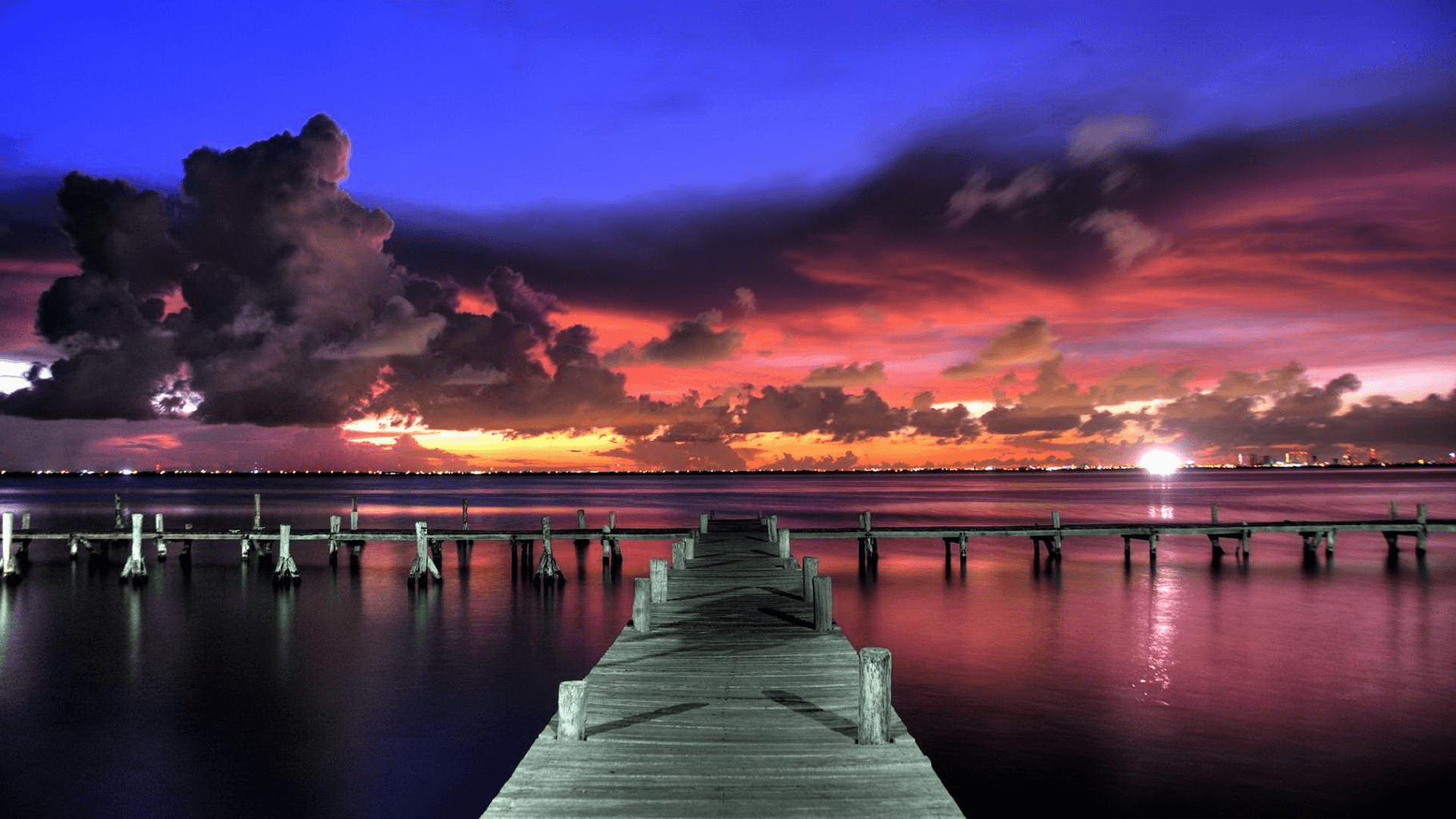 molo al tramonto sul mare, 1820x1024 HD, Desktop