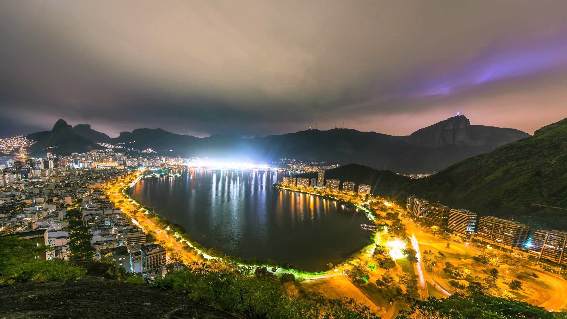 Baia di Copacabana notturna, Rio, 1920x1080 Full HD, PC