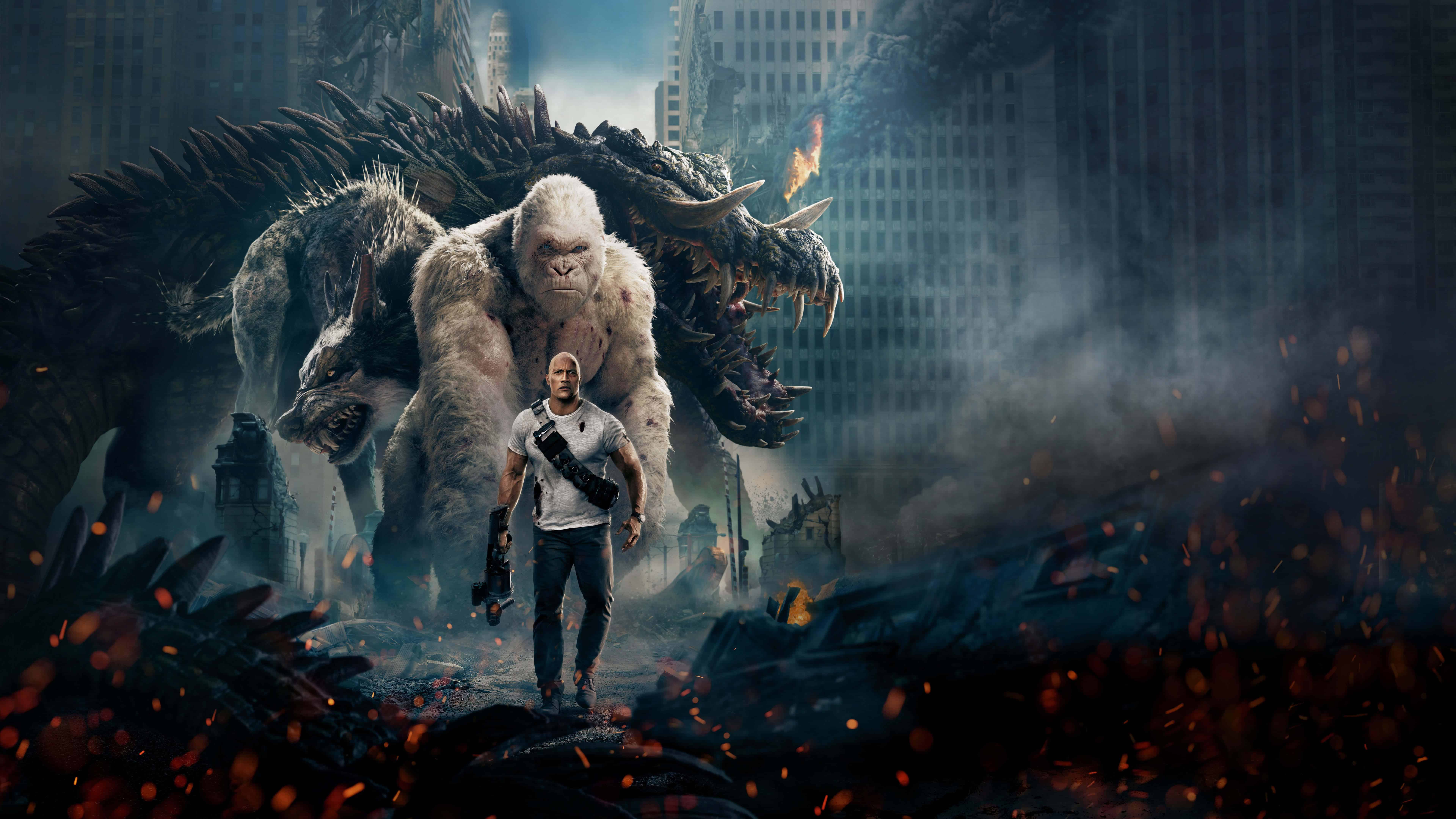 Poster film Rampage, 7680x4320 4K, Smart TV 4K