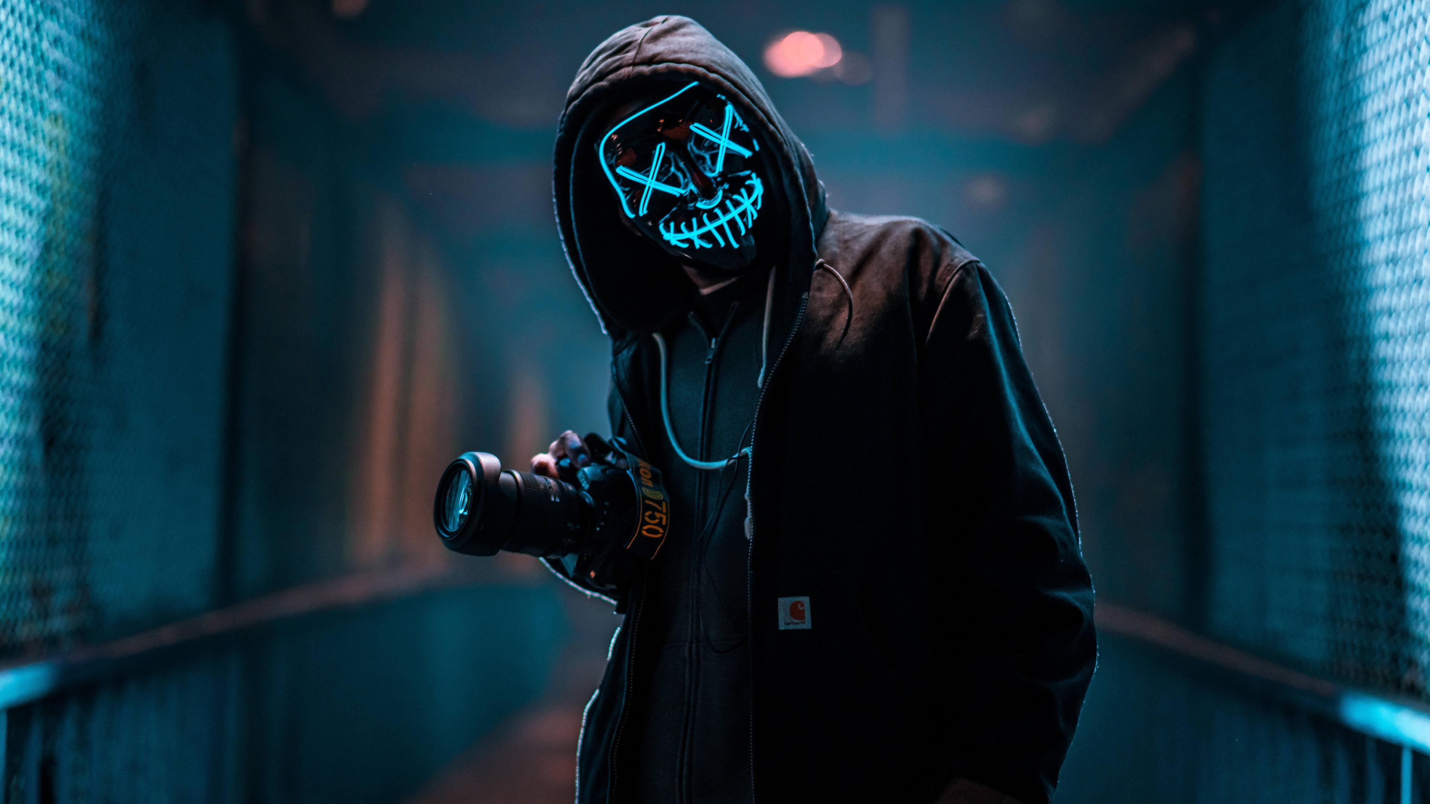 Maschera LED neon fotografo, 7680x4320 4K, Desktop 4K