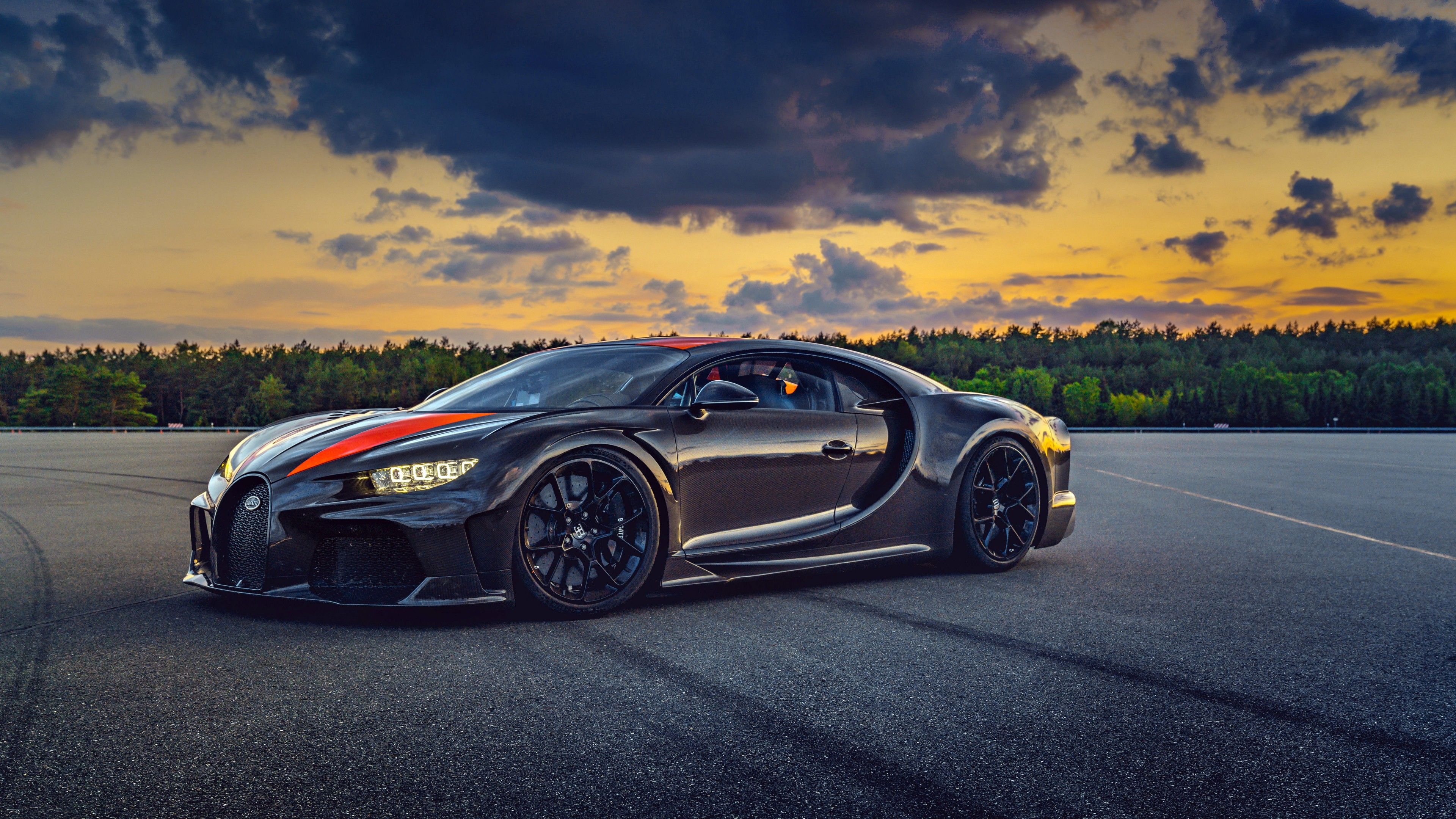 Bugatti Chiron Super Sport tramonto, W16, 3840x2160 Ultra HD, 4K TV