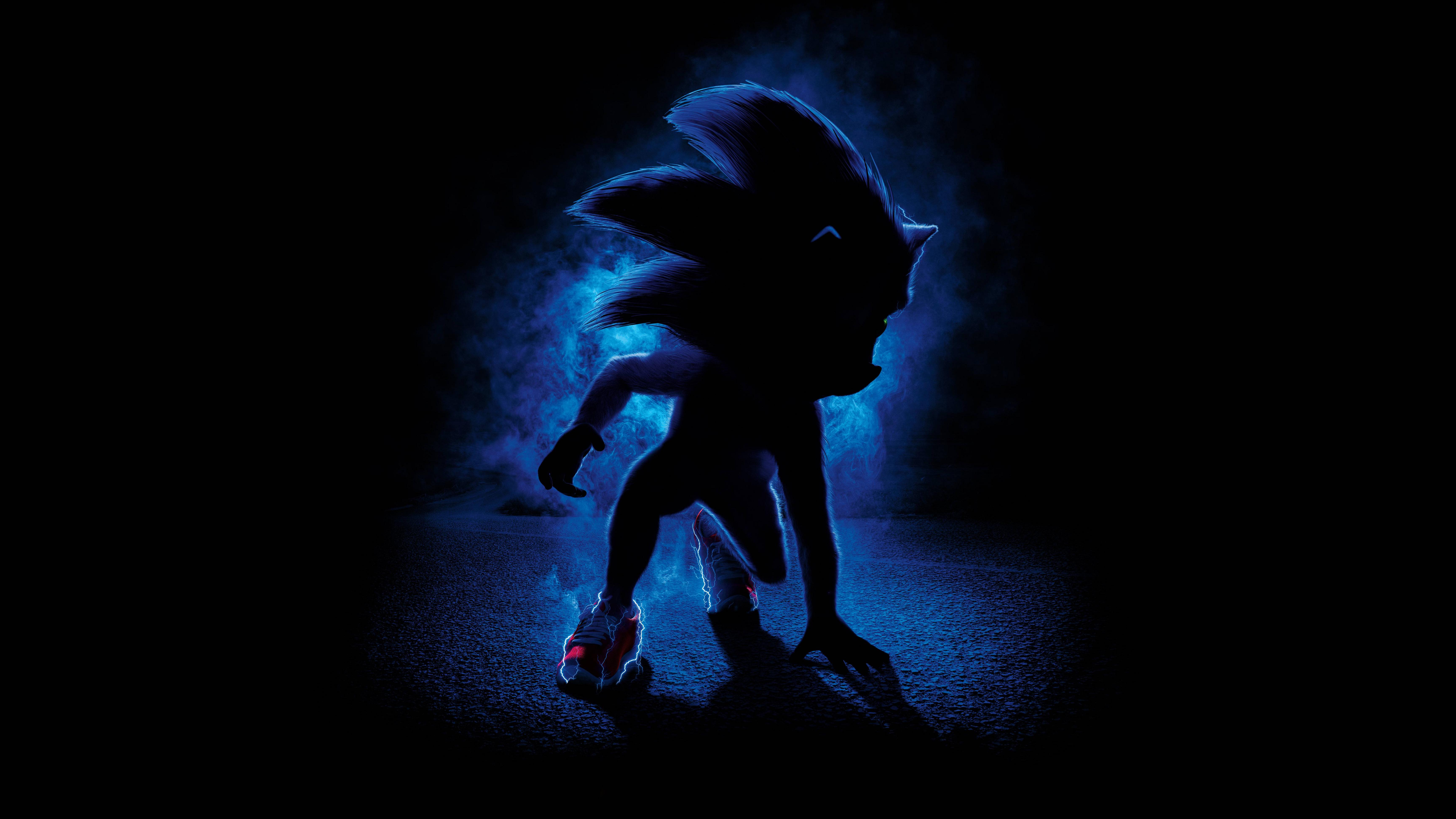 Sonic the Hedgehog silhouette blu, 7680x4320 Ultra HD, Monitor 4K
