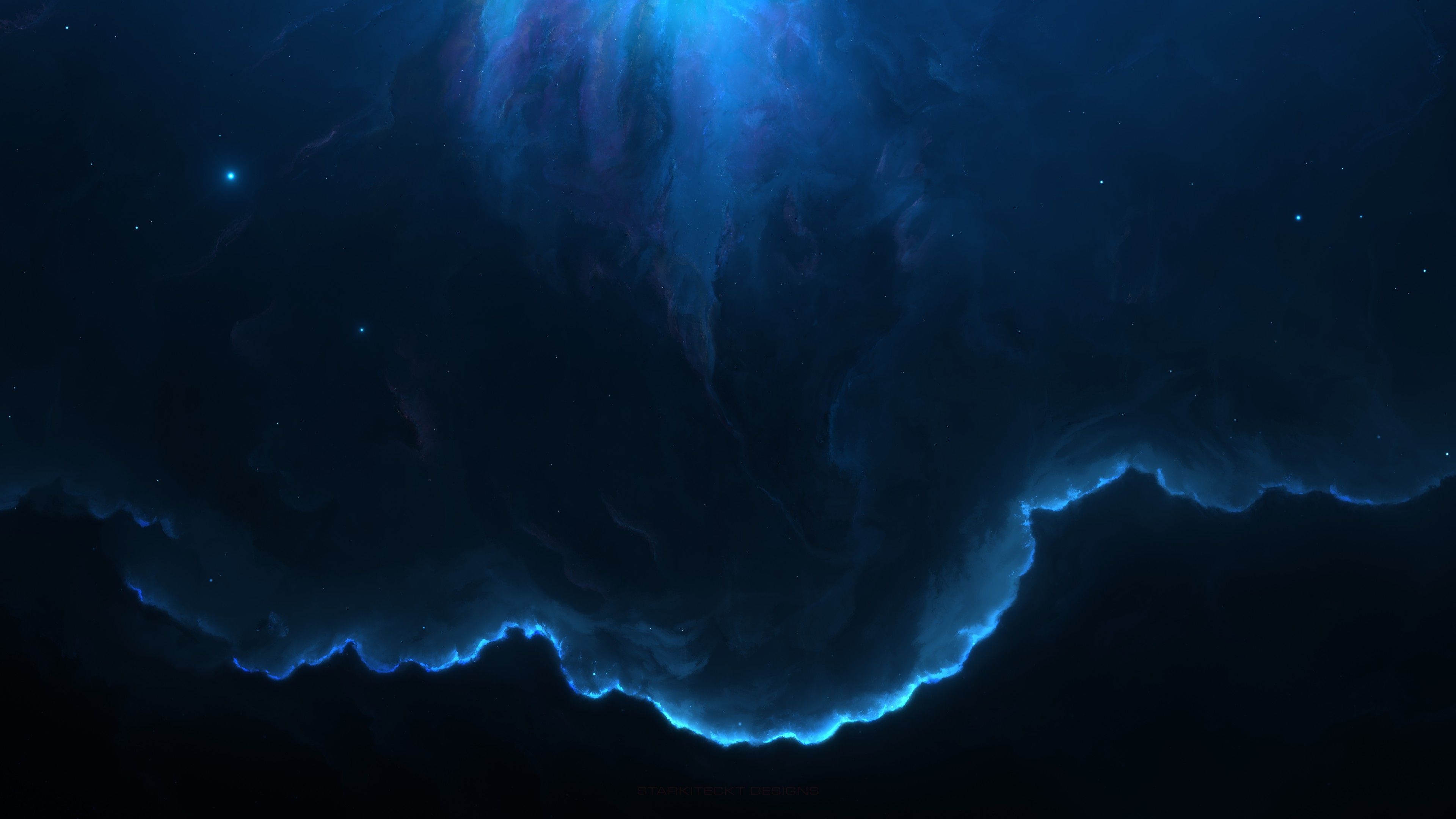 Nebulosa blu scuro spazio, 3840x2160 4K Ultra HD, Monitor 4K