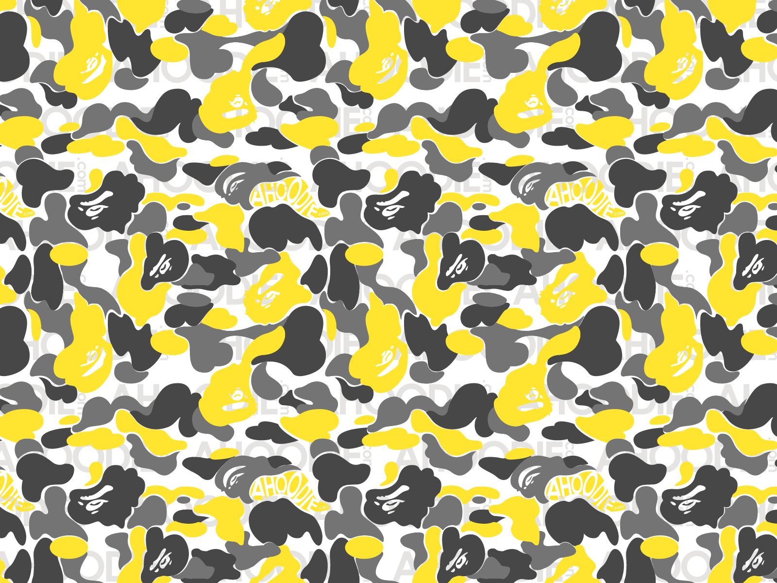 Camouflage BAPE giallo grigio bianco, 1600x1200 HD Ready, Laptop