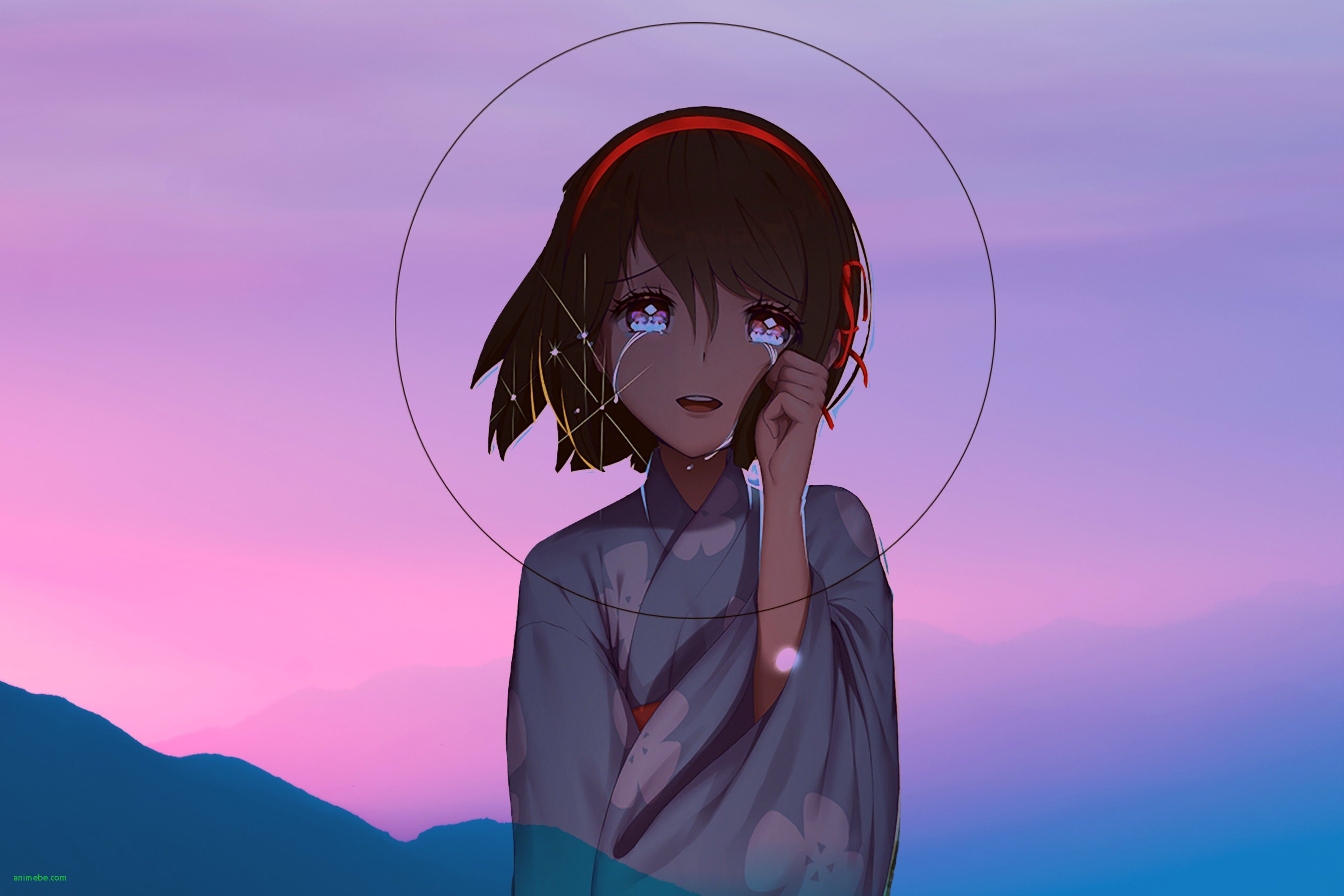 Ragazza anime cielo crepuscolo, 4000x2668 4K, Desktop 4K