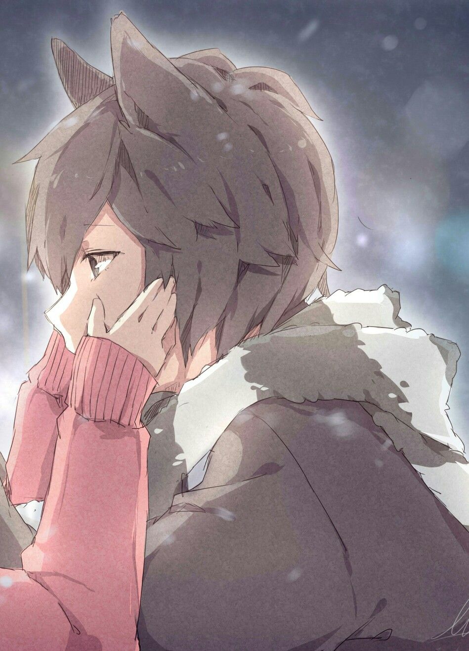 Ragazzo anime capelli castani neve, 949x1318 Full HD Verticale, iPhone