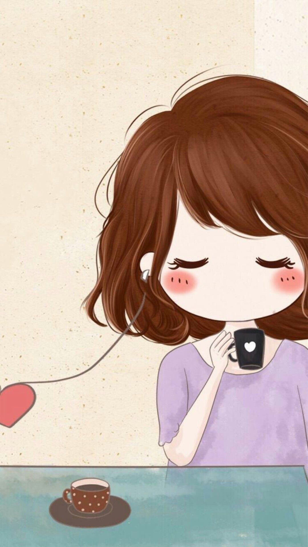 Ragazza anime con telefono, 1080x1920 Full HD Verticale, Smartphone