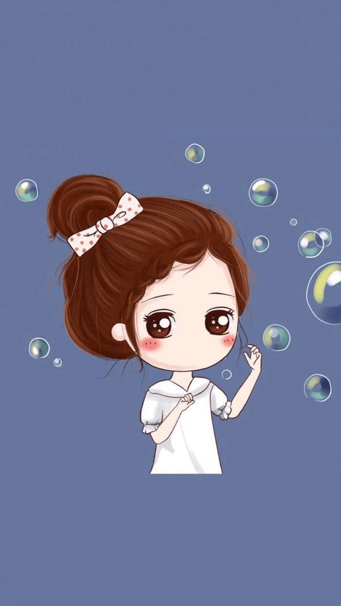 Bambina cartoon con bolle, 700x1244 Full HD Verticale, iPhone