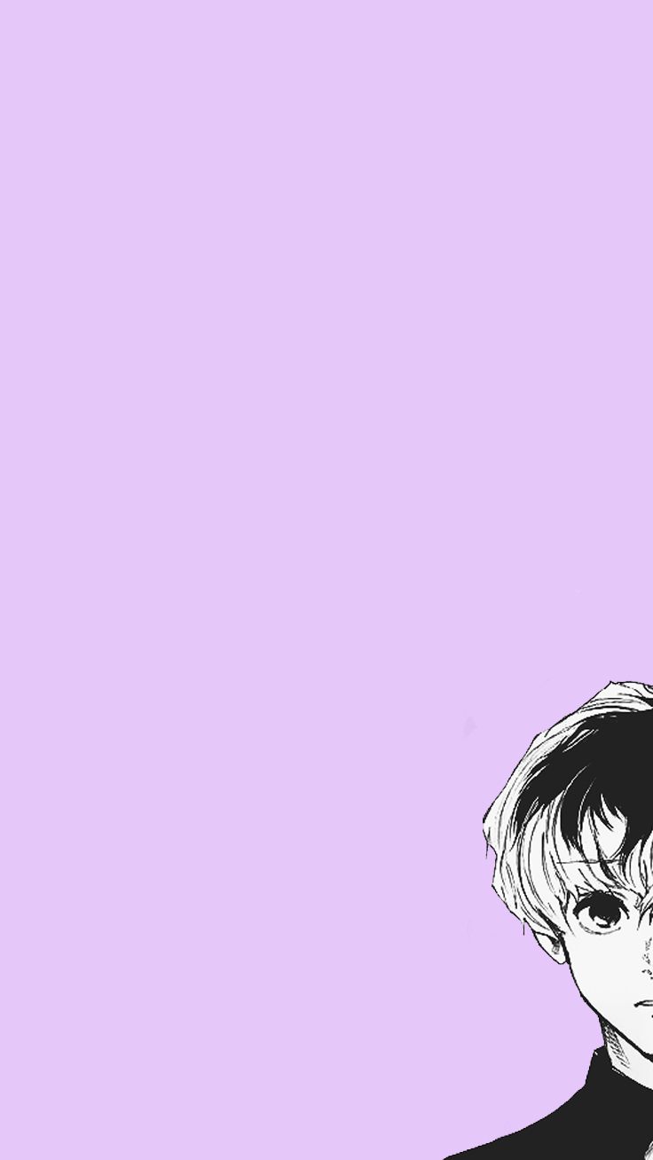 Personaggio anime sfondo lilla, 736x1308 Verticale, Telefono