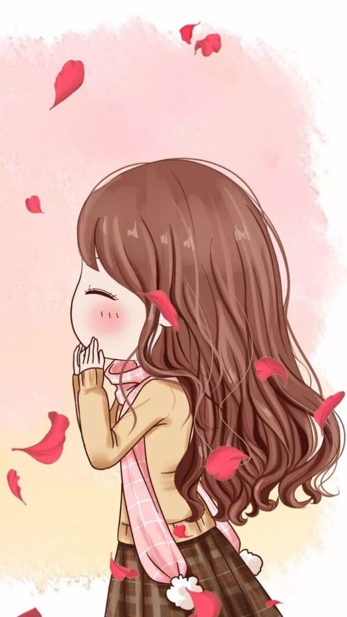 Ragazza anime petali rosa, 680x1207 Full HD Verticale, Smartphone