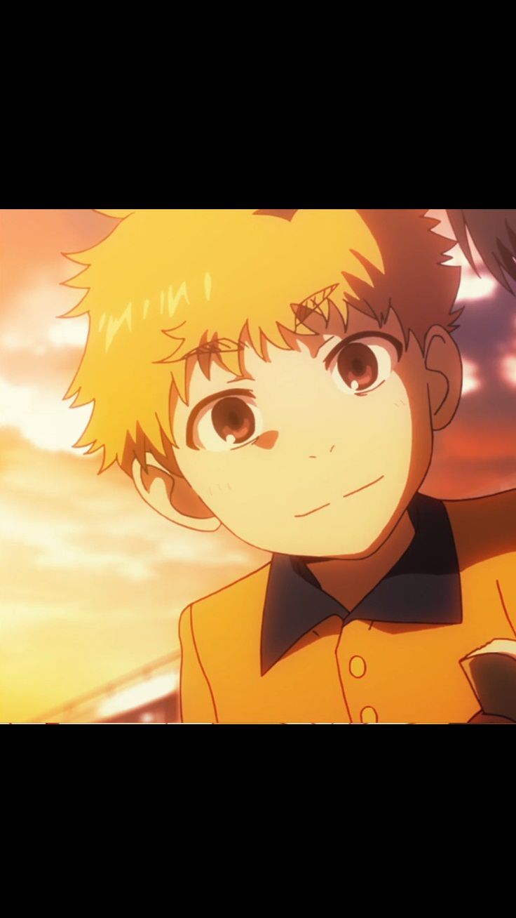 Ragazzo anime tramonto arancione, 736x1308 Full HD Verticale, Smartphone